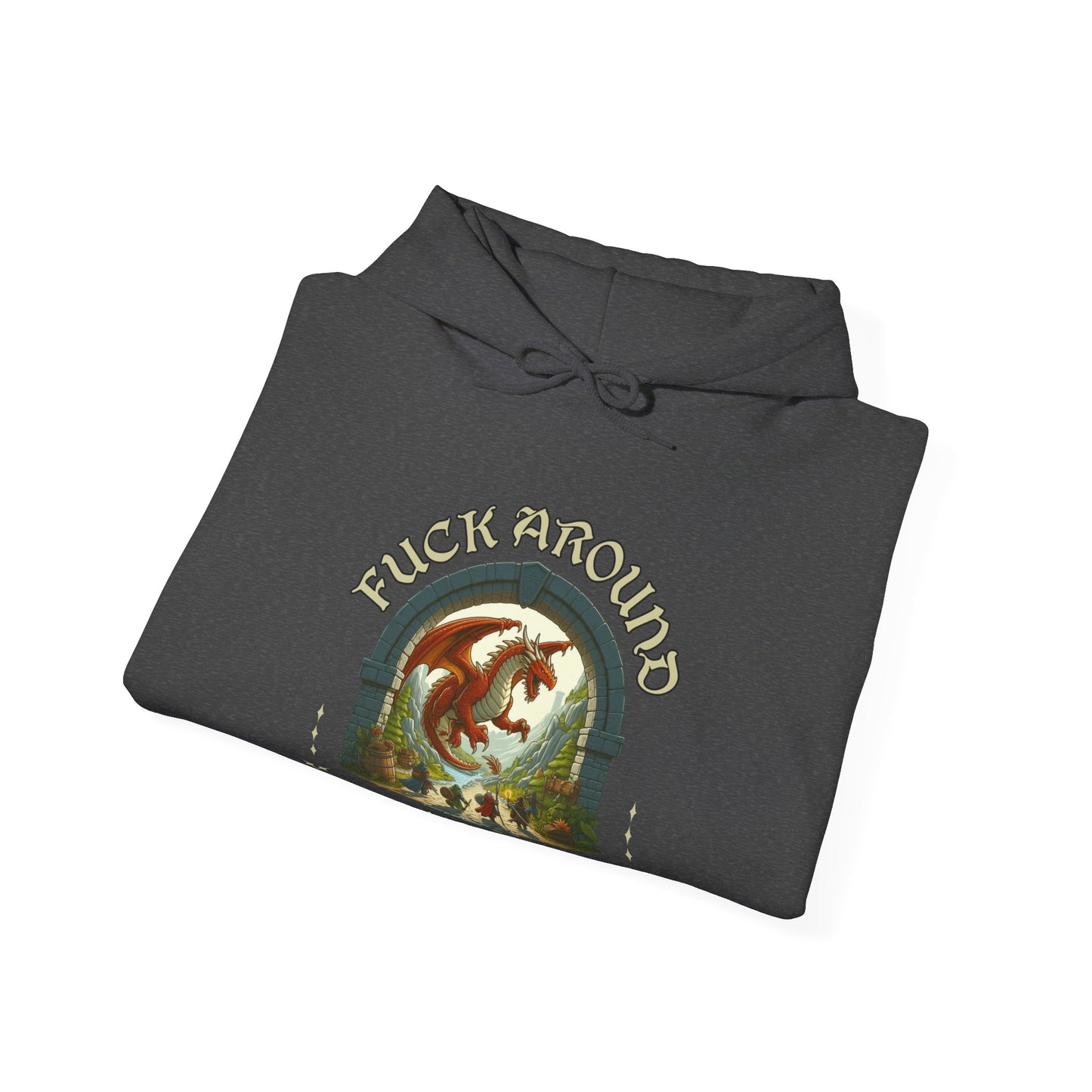 Dnd Shirt Hoodie Jumper 'Fuck Around and Find Out' Gift For DM or Dungeons and Dragons Player Group, Bard, Wizard, Warlock Drow, BG3