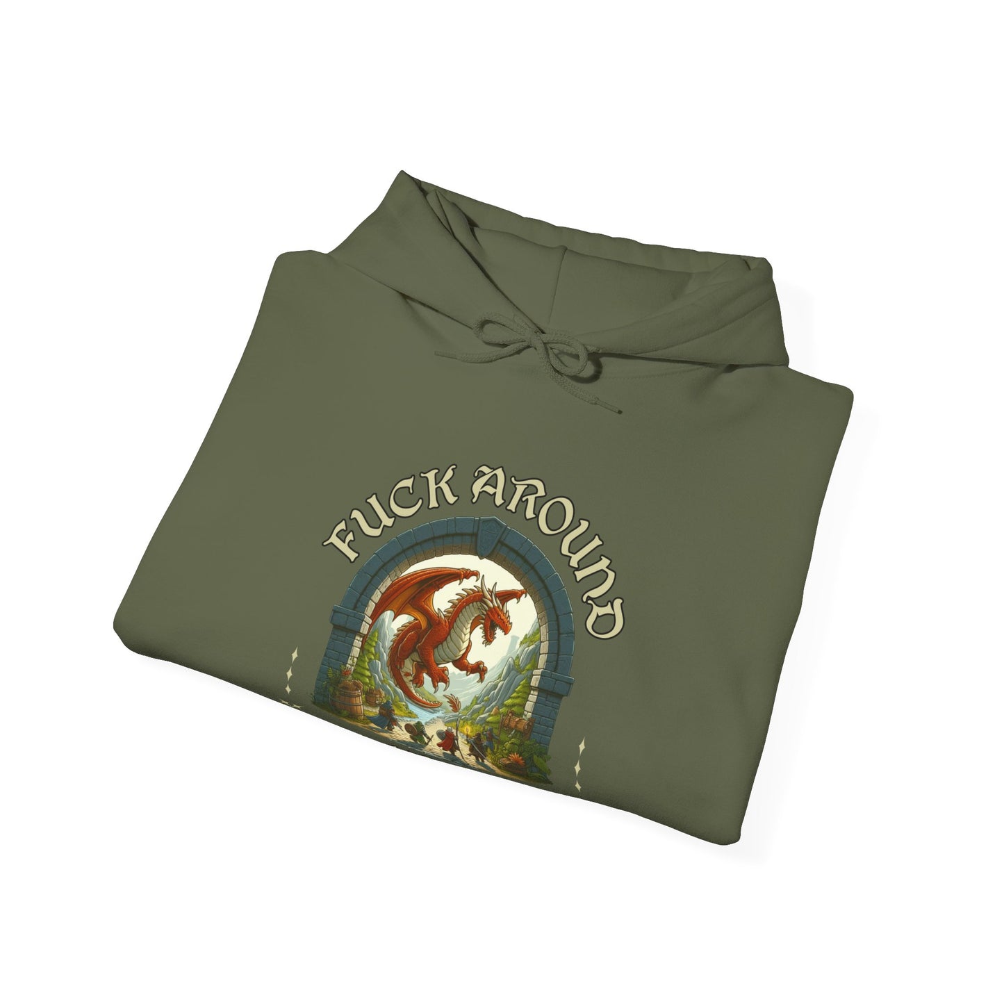 Dnd Shirt Hoodie Jumper 'Fuck Around and Find Out' Gift For DM or Dungeons and Dragons Player Group, Bard, Wizard, Warlock Drow, BG3