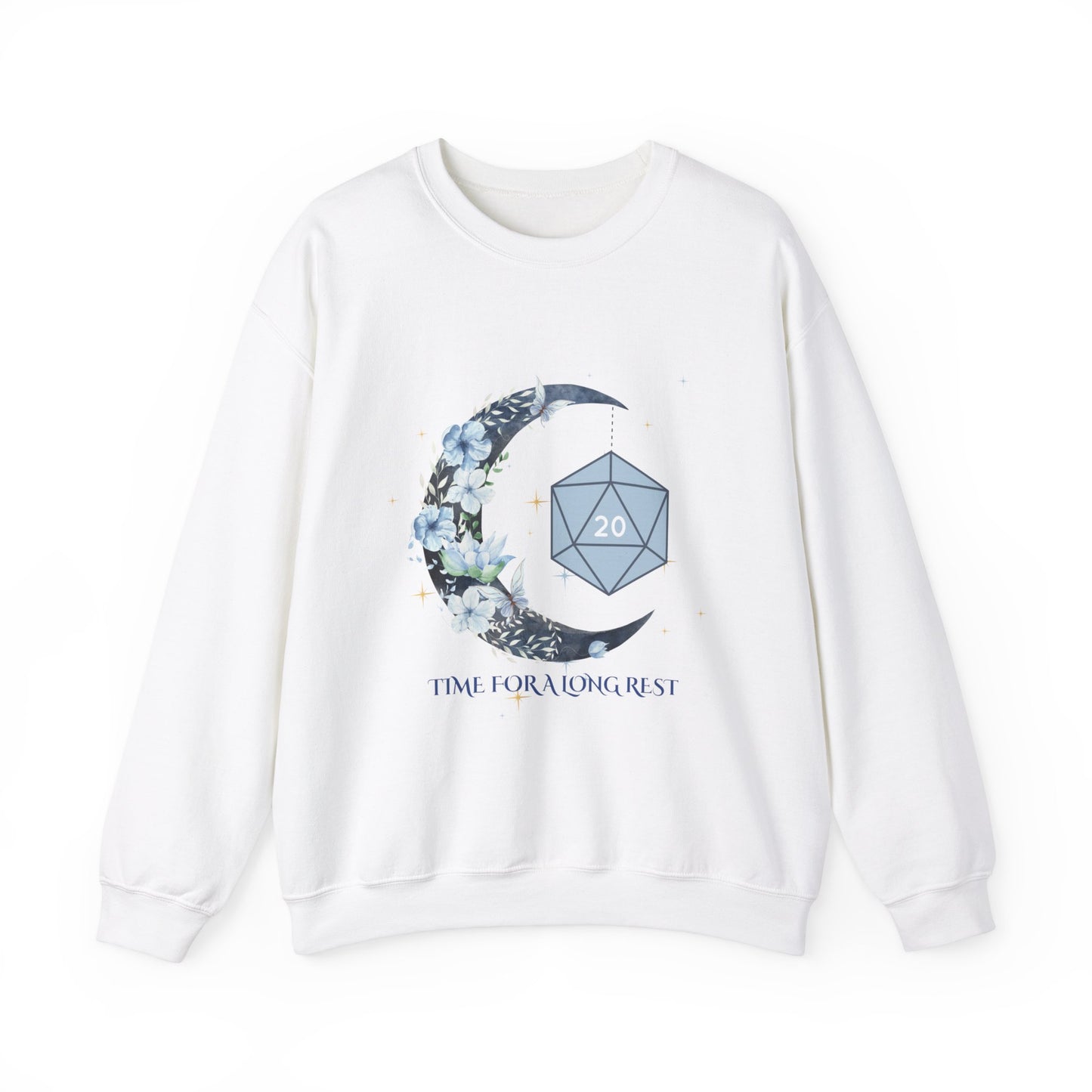 Dnd Shirt Time for Long Rest with Moon and D20 Detail, Perfect Gift Idea for Dungeons, Dragons, Bg3, Game Masters