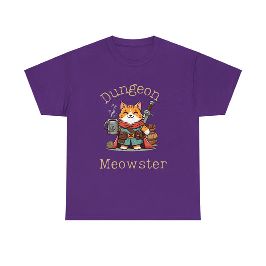 Dnd T-Shirt Dungeon Meowster Cat & D20 Shirt, Geschenk für DM oder RPG-Spieler