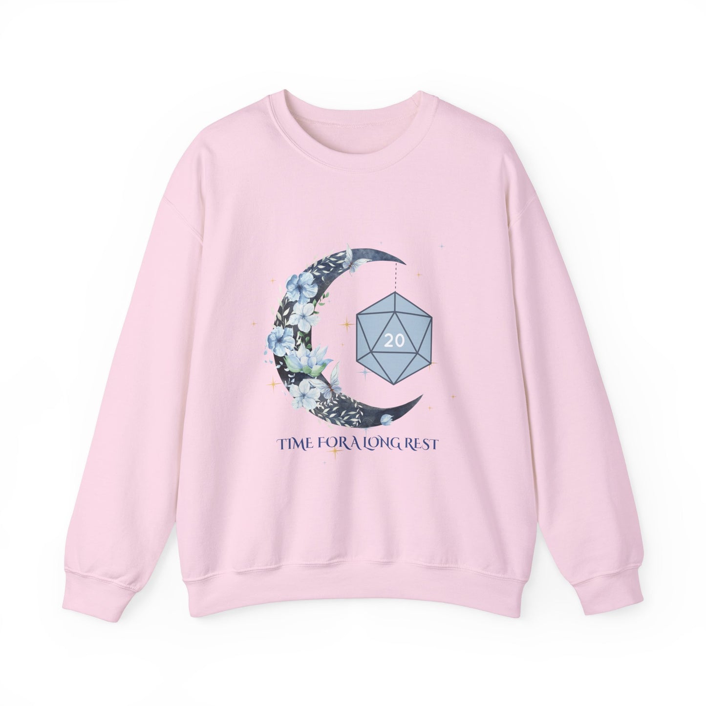 Dnd Shirt Time for Long Rest with Moon and D20 Detail, Perfect Gift Idea for Dungeons, Dragons, Bg3, Game Masters