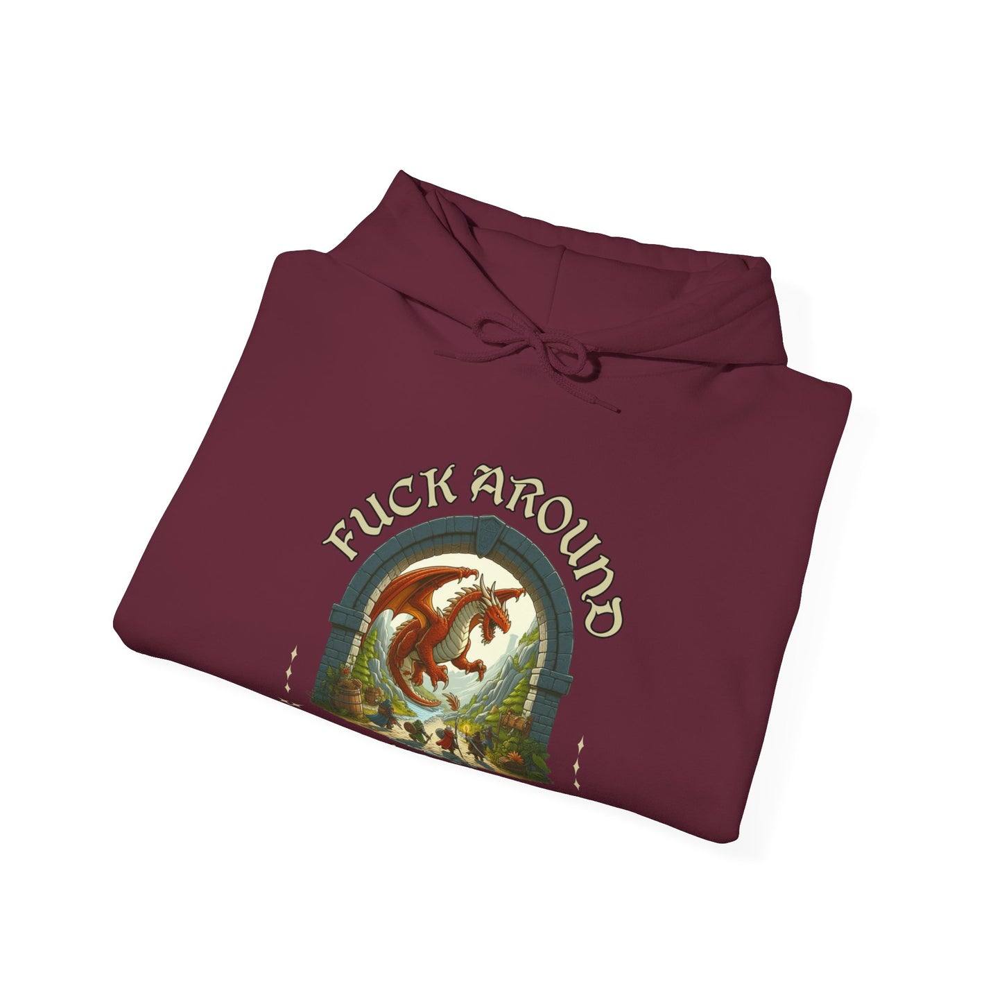 Dnd Shirt Hoodie Jumper 'Fuck Around and Find Out' Gift For DM or Dungeons and Dragons Player Group, Bard, Wizard, Warlock Drow, BG3