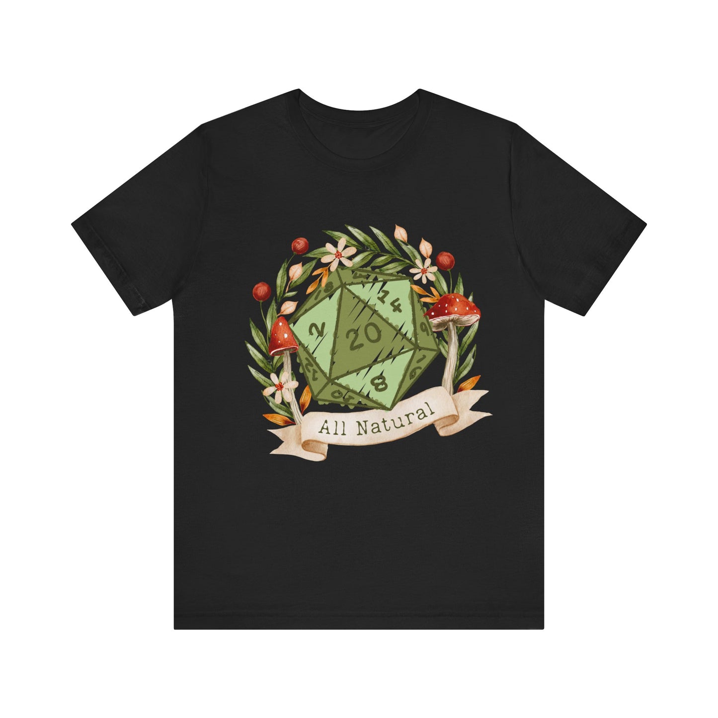 Mushroom d20  shirt all natural dnd druid class shirt