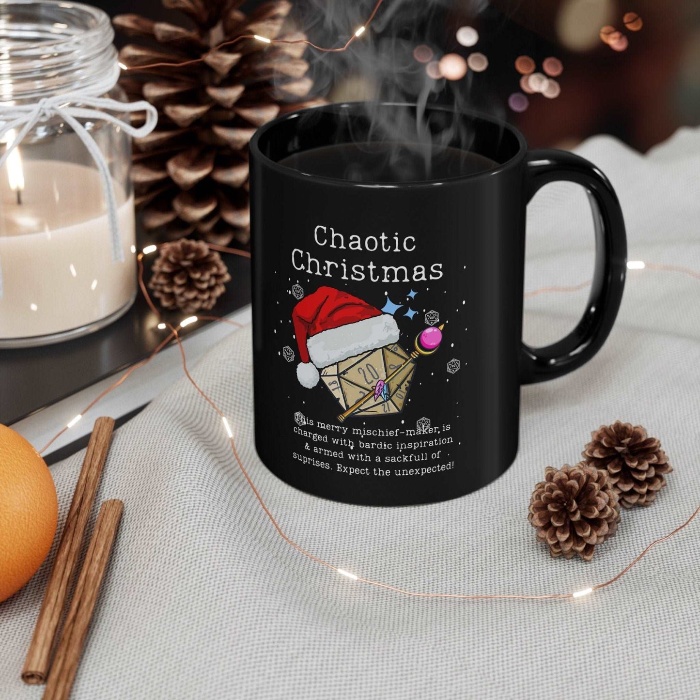 DnD Mug Chaotic Christmas, Gift for Dm, Dungeons Dragons Players, Baldur Fans, game Master or BG3 fans