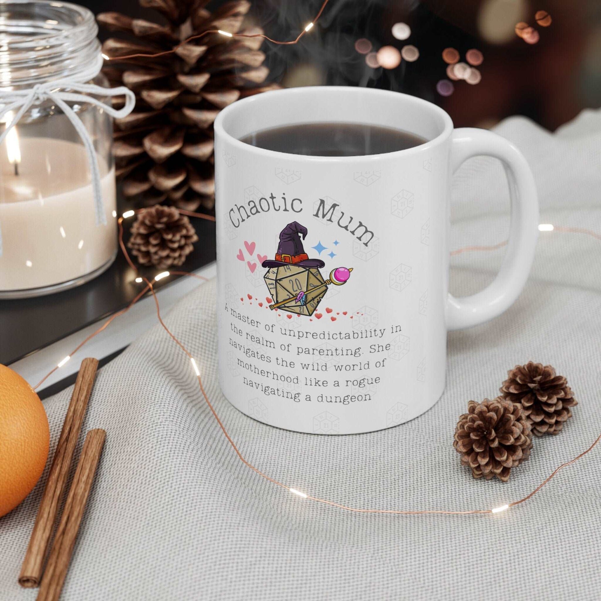 Dnd Dice Gift For Mum, Chaotic Mug, Secret Santa, Christmas or Mothers Day. For Dungeons and Dragons, Baldurs Gate 3 ANd Astarion (BG3) Fans