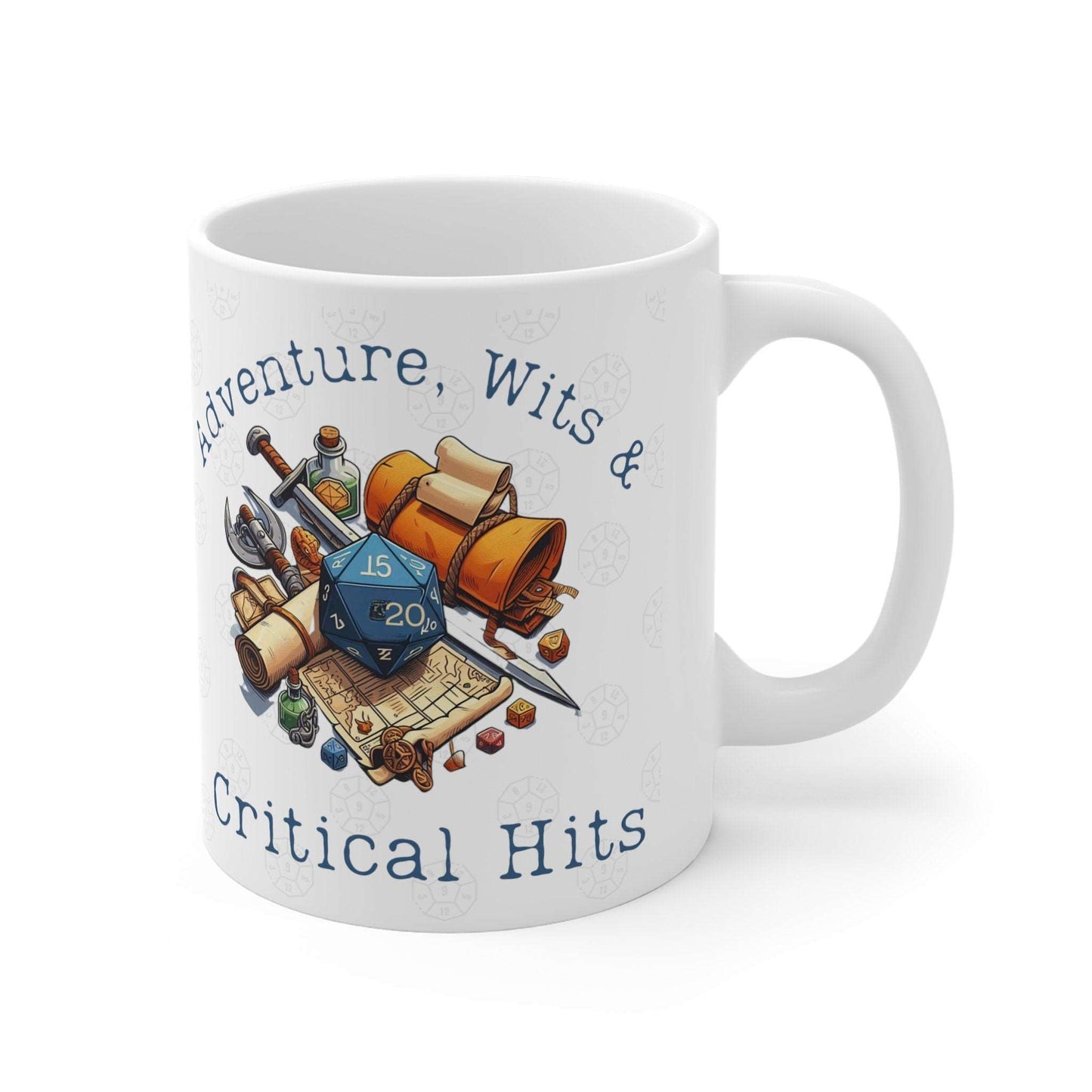 DnD Mug Adventure, Wits and Critical Hits Cup, Christmas, Birthday Gift for Dungeons and Dragons Fans, DMs. Baldur 3 BG3 Astarion fans