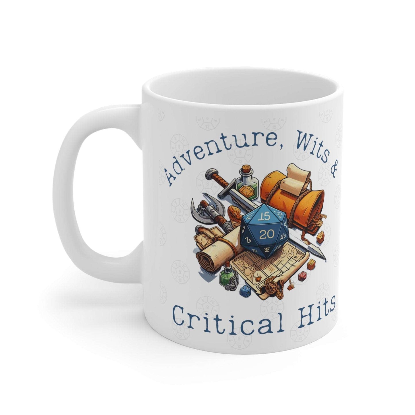 DnD Mug Adventure, Wits and Critical Hits Cup, Christmas, Birthday Gift for Dungeons and Dragons Fans, DMs. Baldur 3 BG3 Astarion fans