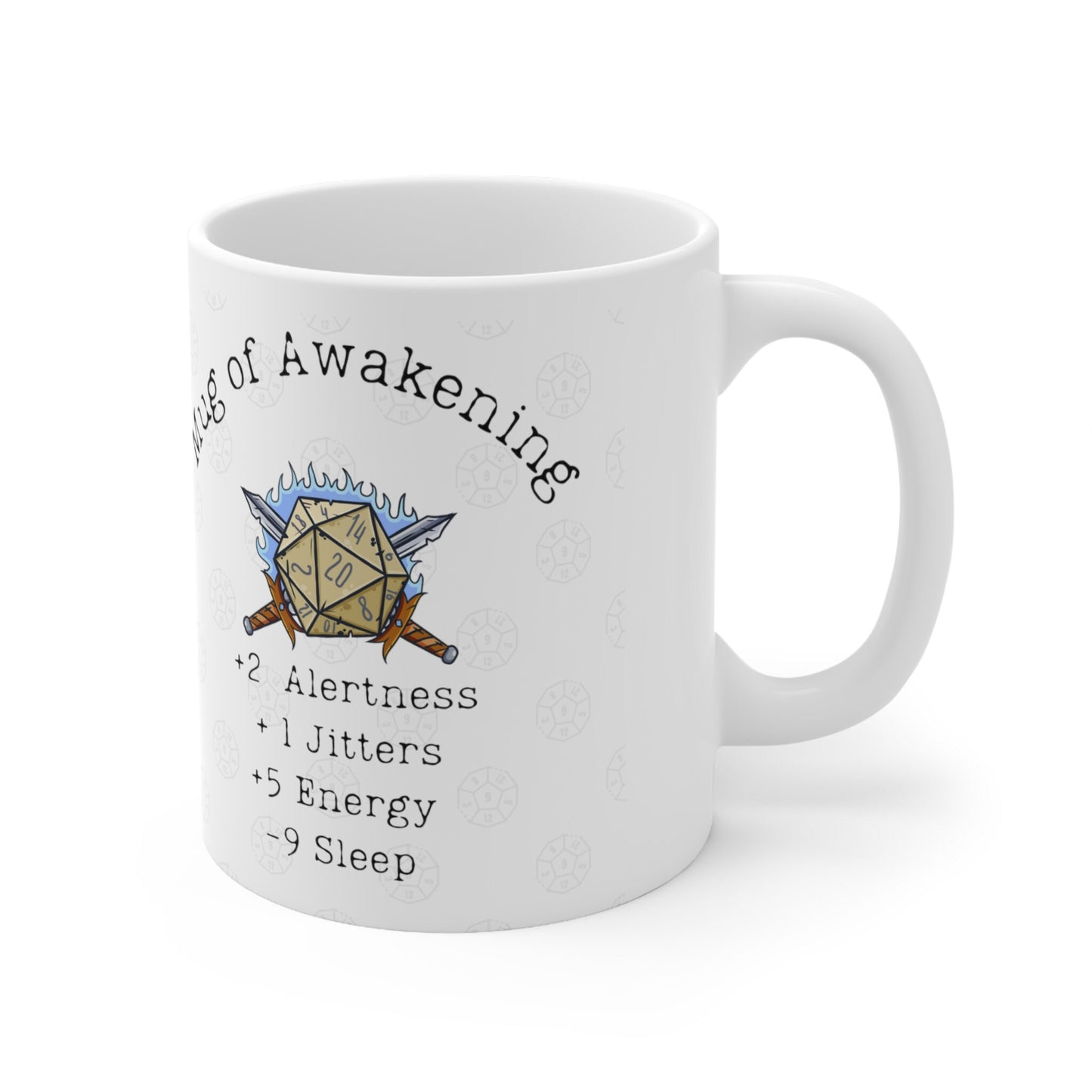 Tasse DND d'éveil pour les joueurs de jeux de rôle sur table