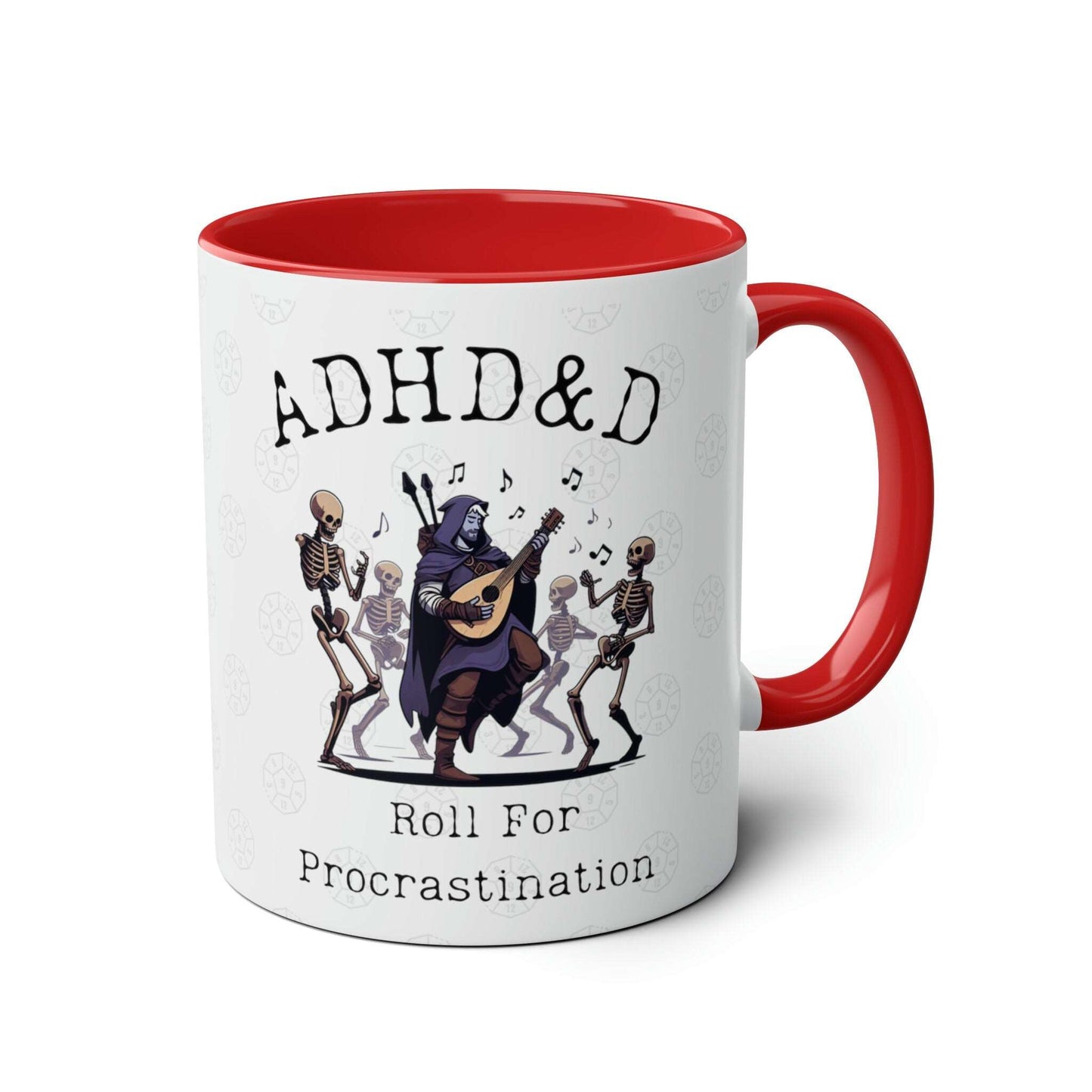 Dnd ADHD Gift Mug For BG3, Dungeon Game Masters, Bards Necromancers Drow, Half Elves. Bardic Inspiration, Pawn