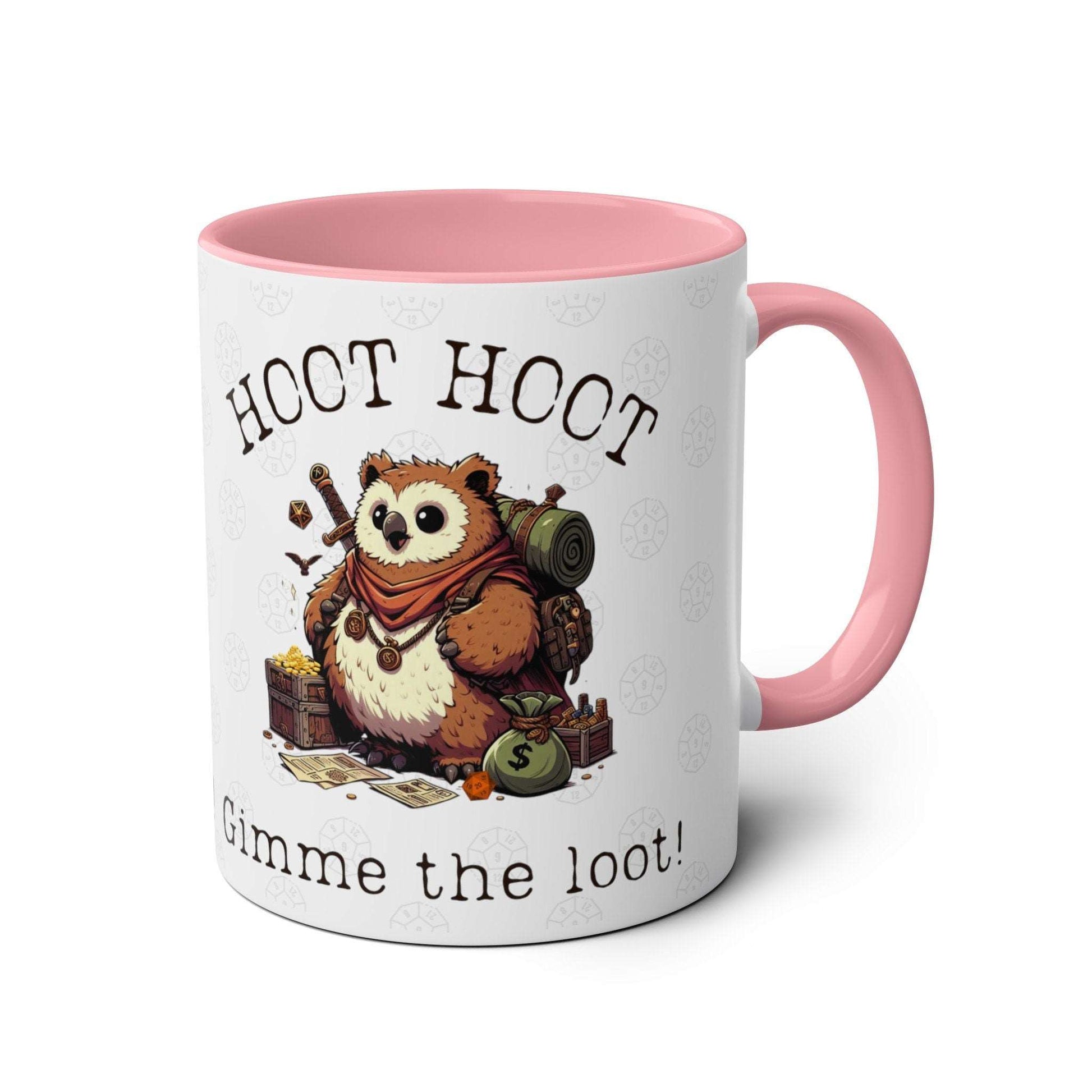 Dnd Owlbear Hoot Hoot Gimme the Loot, BG3 Mug for Dunegon Game Masters, Dms, Dungeon and Dragons Players. Birthday or Christmas Gift