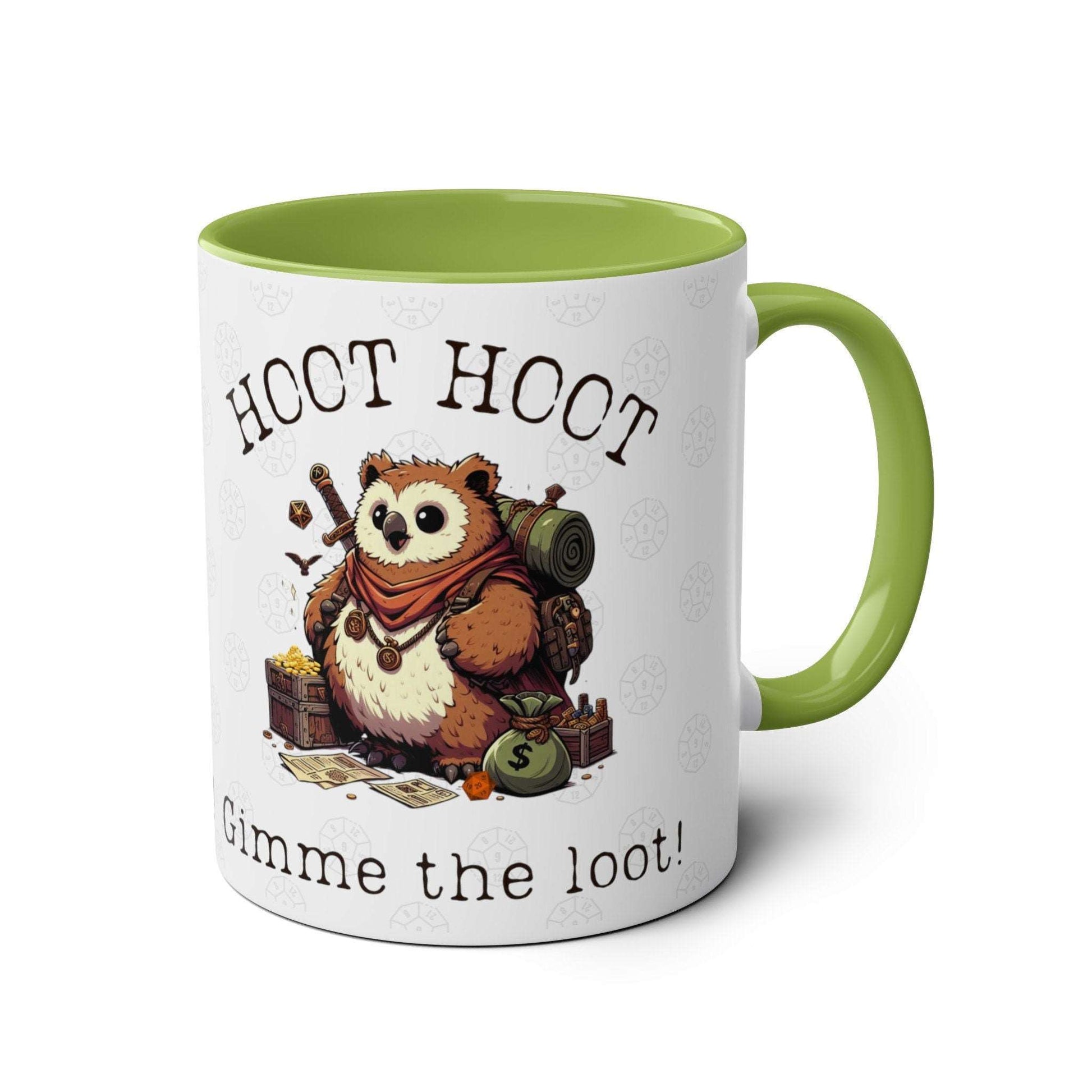 Dnd Owlbear Hoot Hoot Gimme the Loot, BG3 Mug for Dunegon Game Masters, Dms, Dungeon and Dragons Players. Birthday or Christmas Gift