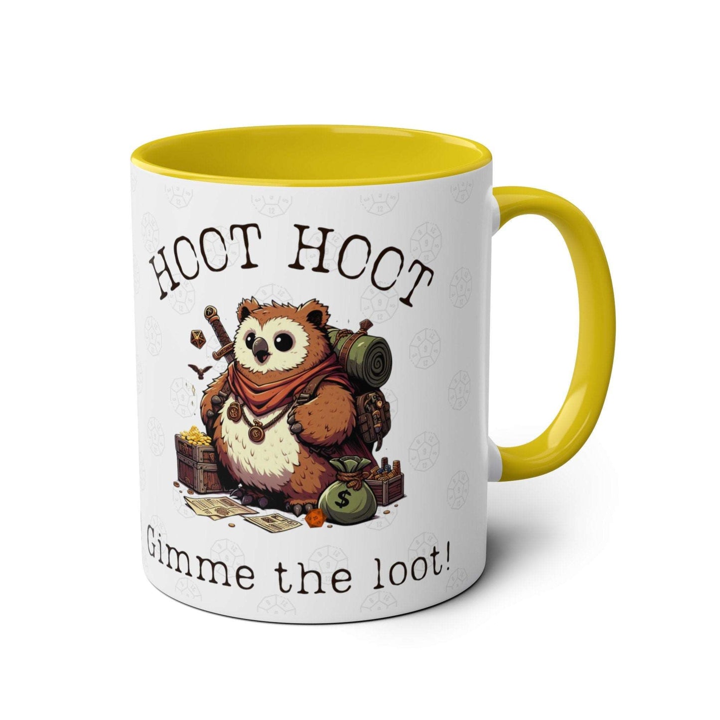 Dnd Owlbear Hoot Hoot Gimme the Loot, BG3 Mug for Dunegon Game Masters, Dms, Dungeon and Dragons Players. Birthday or Christmas Gift