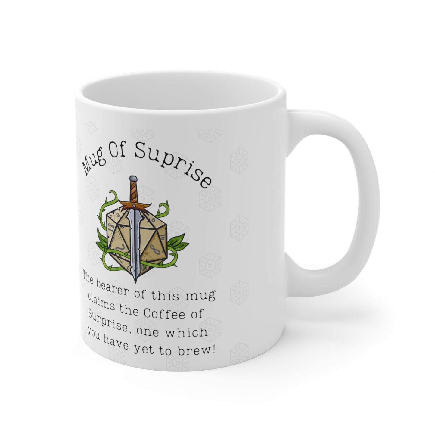 DND Mug of Surprise for Table Top RPG gamers and Dungeons and Dragons Fans DM and Player Characters Halfling Baldurs Gate 3 / the Witcher 3