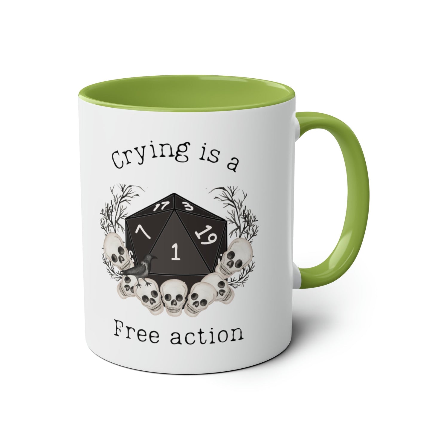 Dnd Crying Is a Free Action D20 Dice Mug