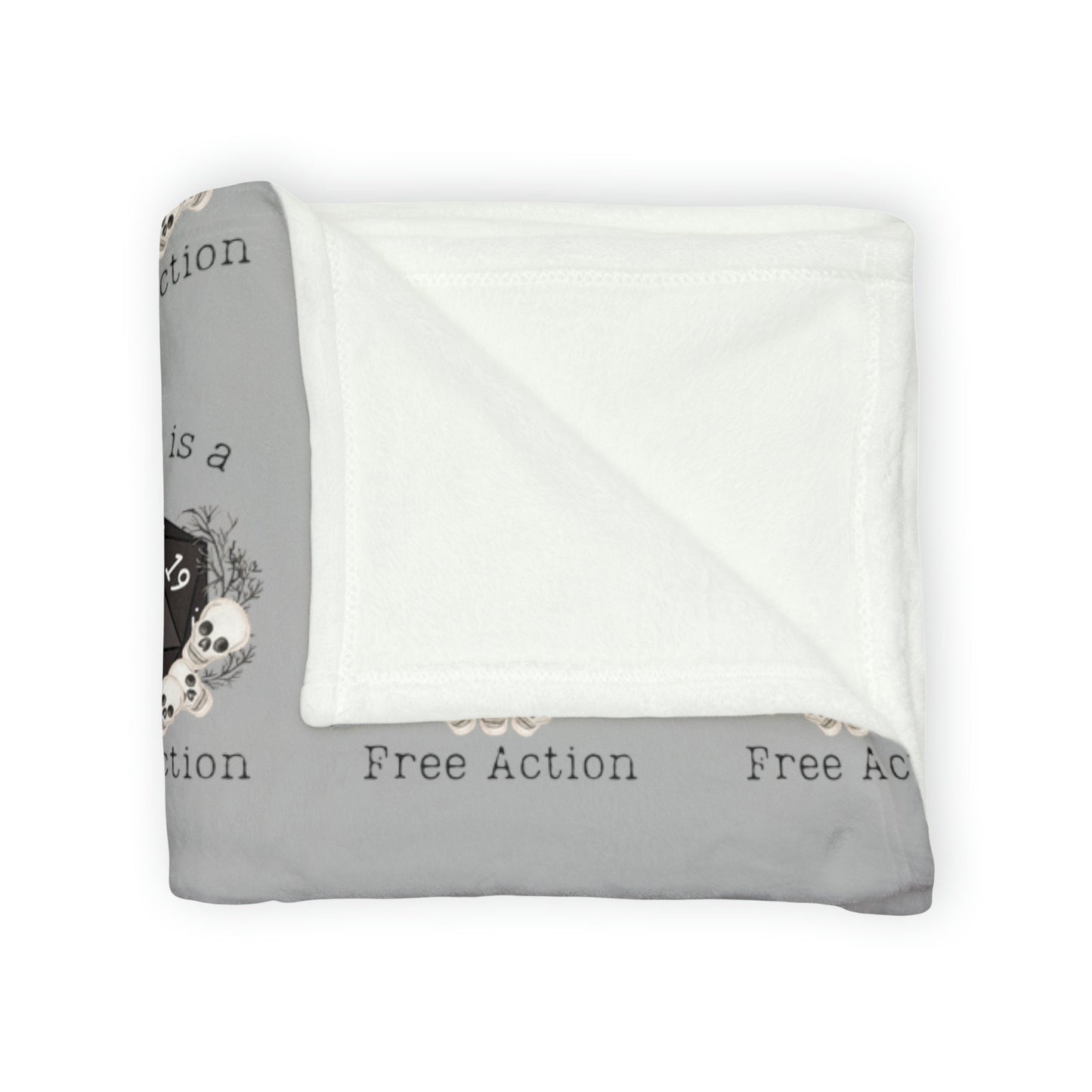 Dnd Soft Style Blanket, Throw, Baby Blanket Comforter - Crying is a Free Action. Polyester Fleece. Game Room Decor for TTPRG player.