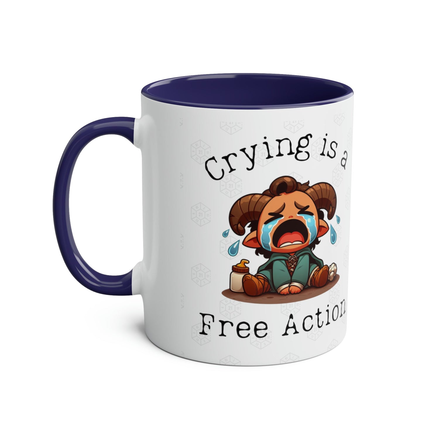 Tasse à café Tiefling dnd Crying est une action gratuite