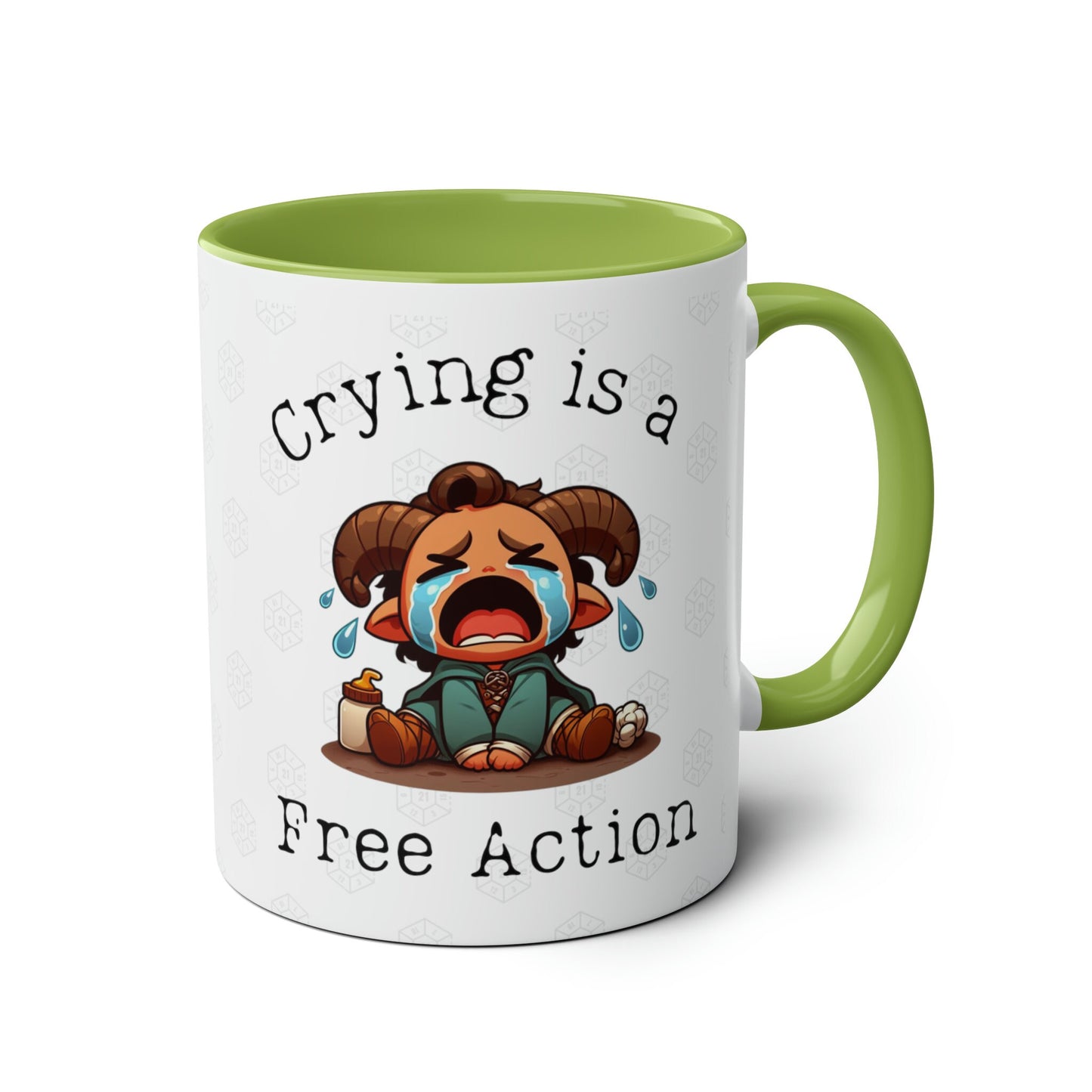 Tasse à café Tiefling dnd Crying est une action gratuite
