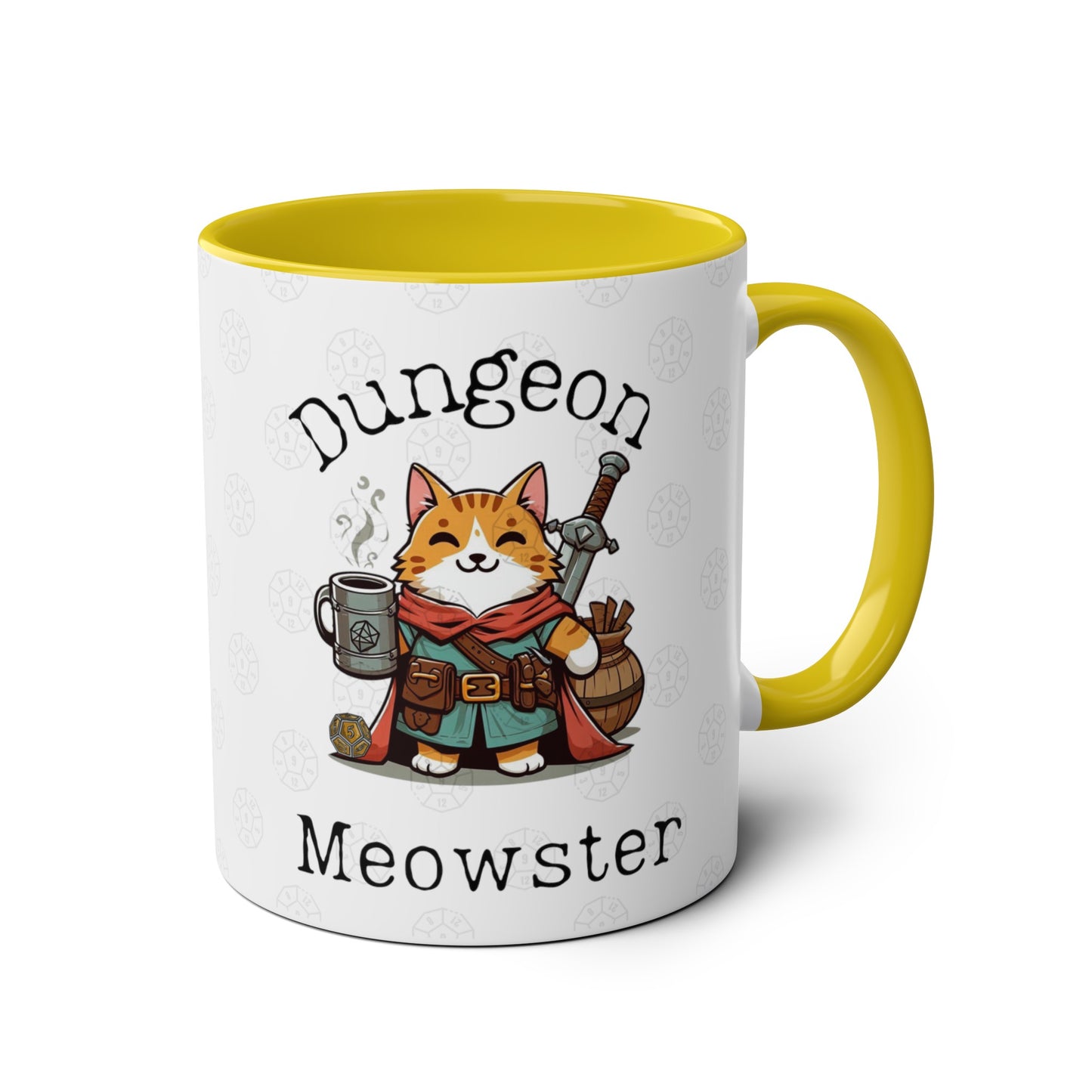 Tasse Dnd avec détails de chat, Dungeon Meowster