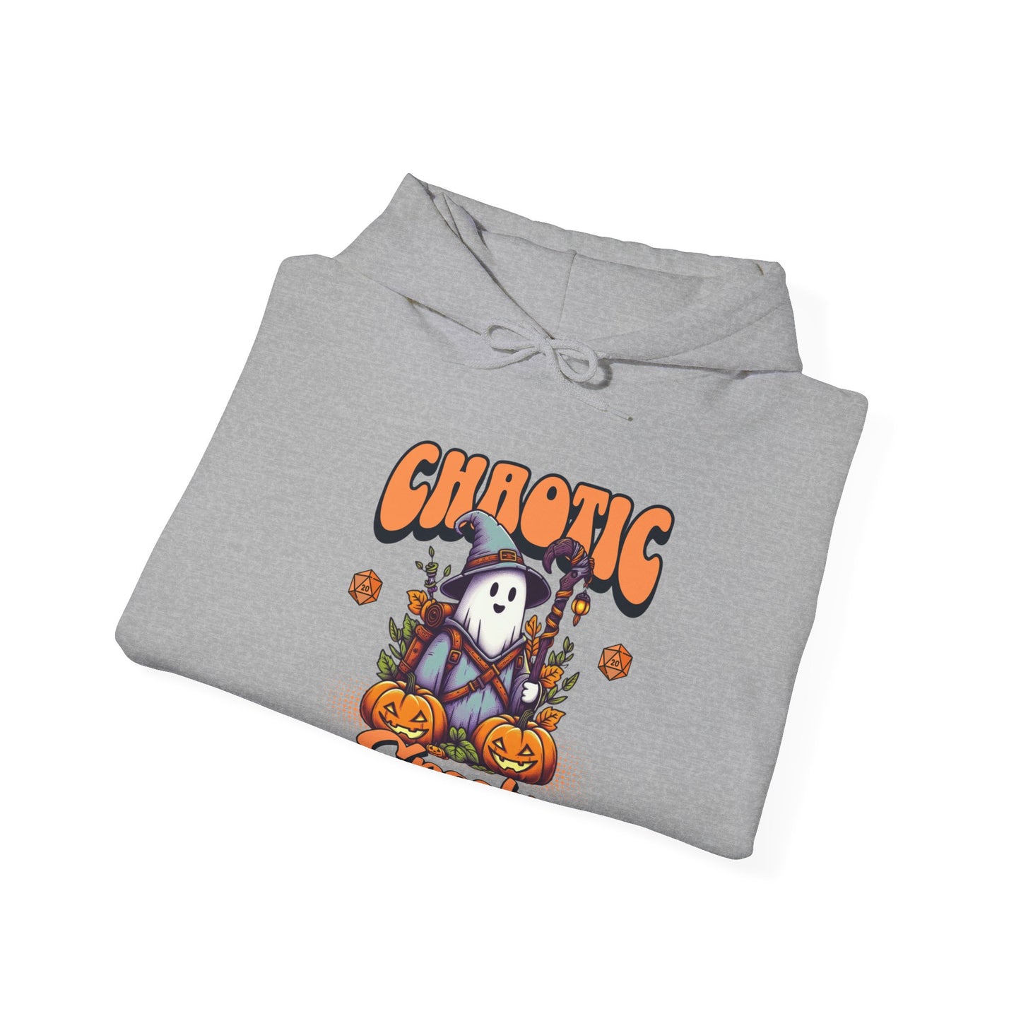 Sweat à capuche Dnd Shirt Halloween, Chaotic Spooky avec des détails de dés citrouille d20, cadeau pour DM pour le groupe de joueurs de Donjons et Dragons