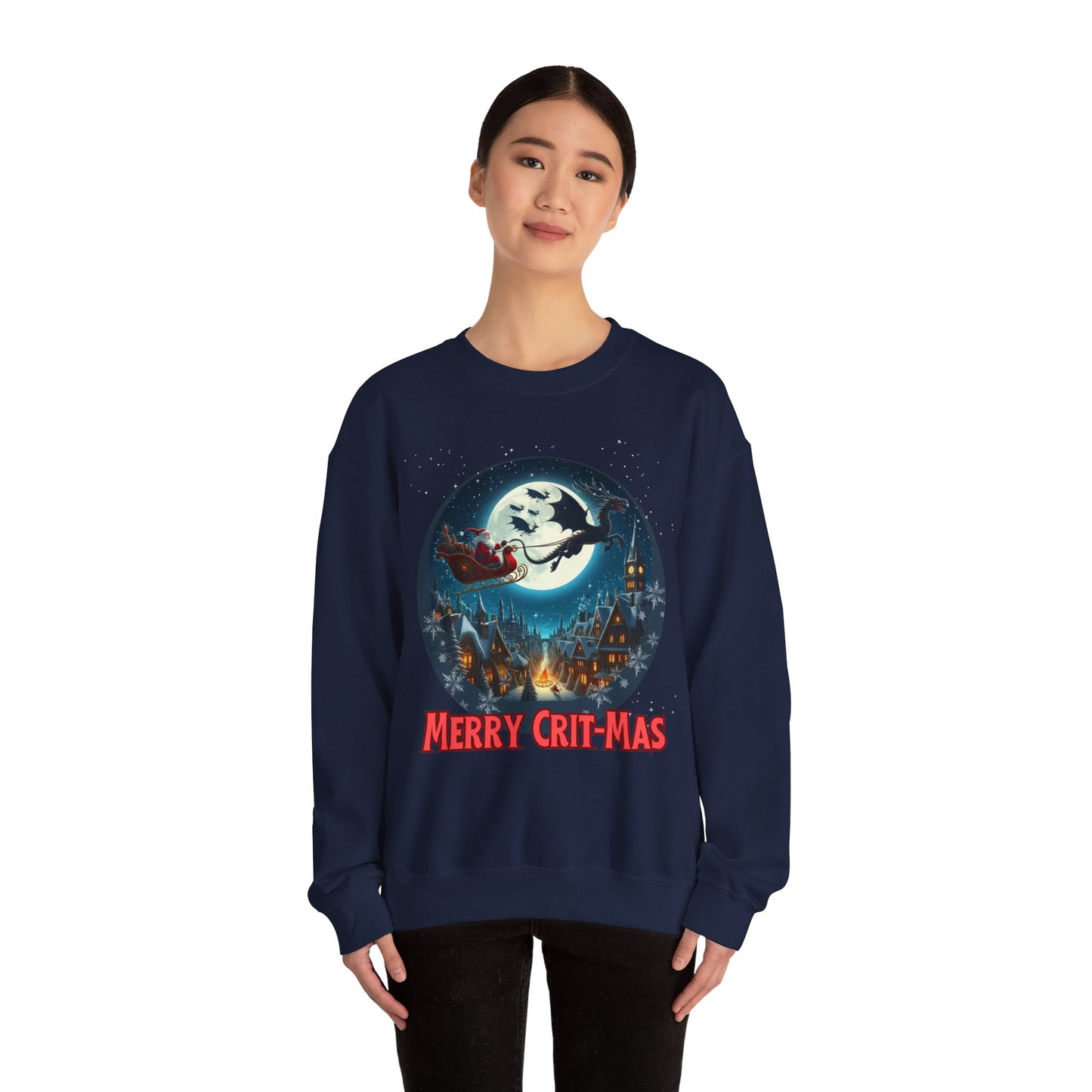 Dnd Christmas Jumper Sweatshirt, Merry Crit-Mas