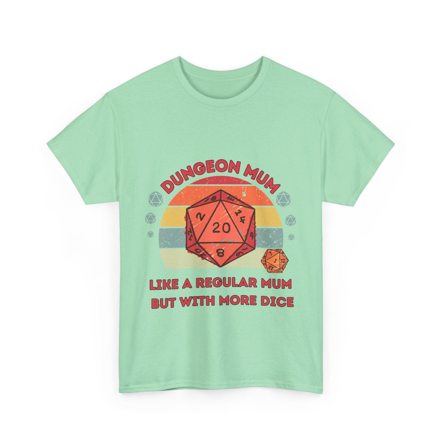 Dnd Shirt 'Dungeon Mum, Like a Regular Mum But With More Dice' D20 Gift For DM or Dungeons and Dragons RPG Group