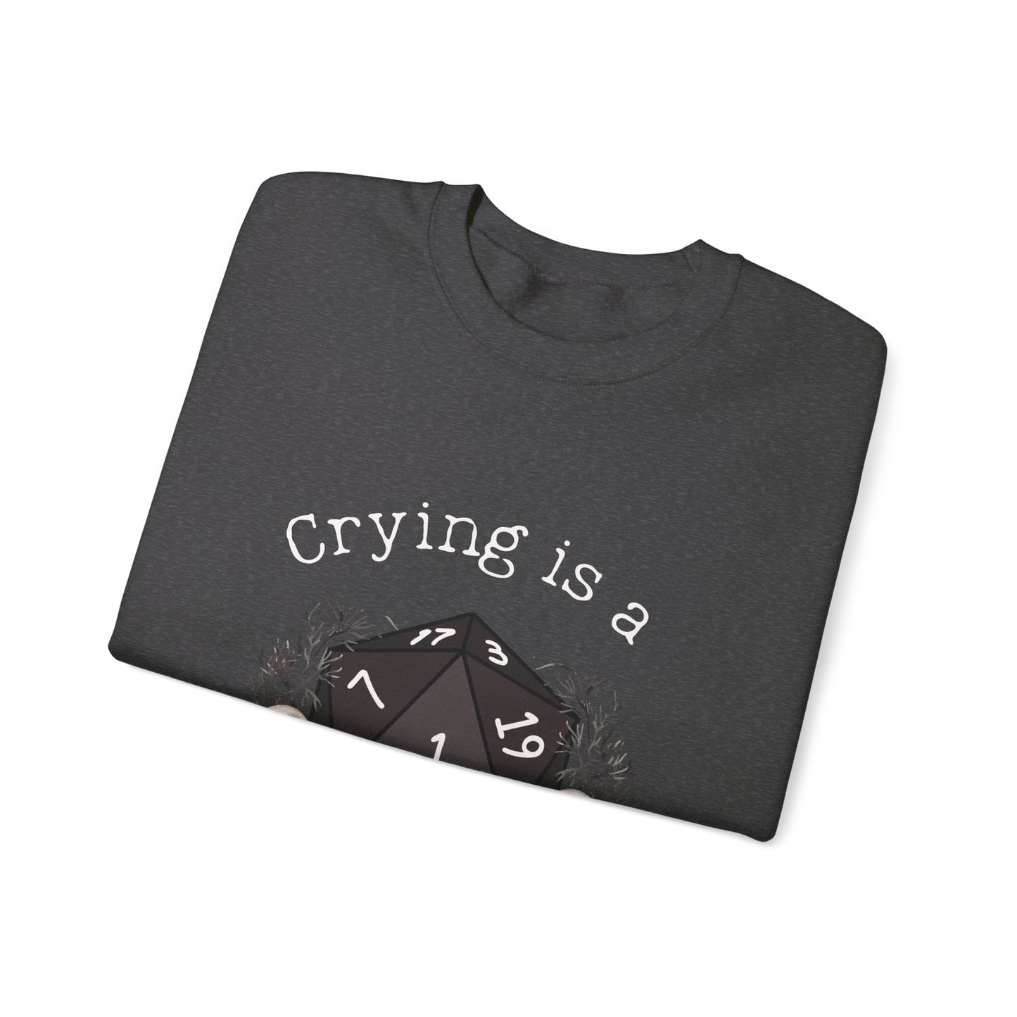 Dnd Shirt Crying is a Free Action Funny Jumper, Gift For DM, Dungeons and Dragons RPG Player Magic Group Or Gathering with D20 Nat1 Dice