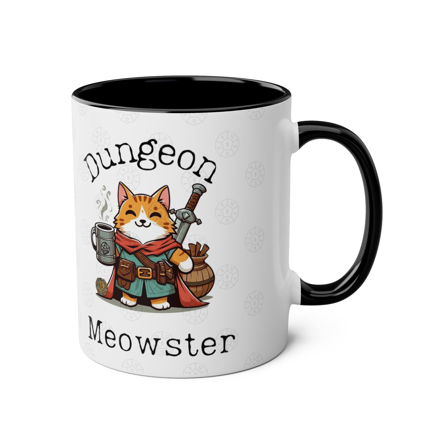 Tasse Dnd avec détails de chat, Dungeon Meowster