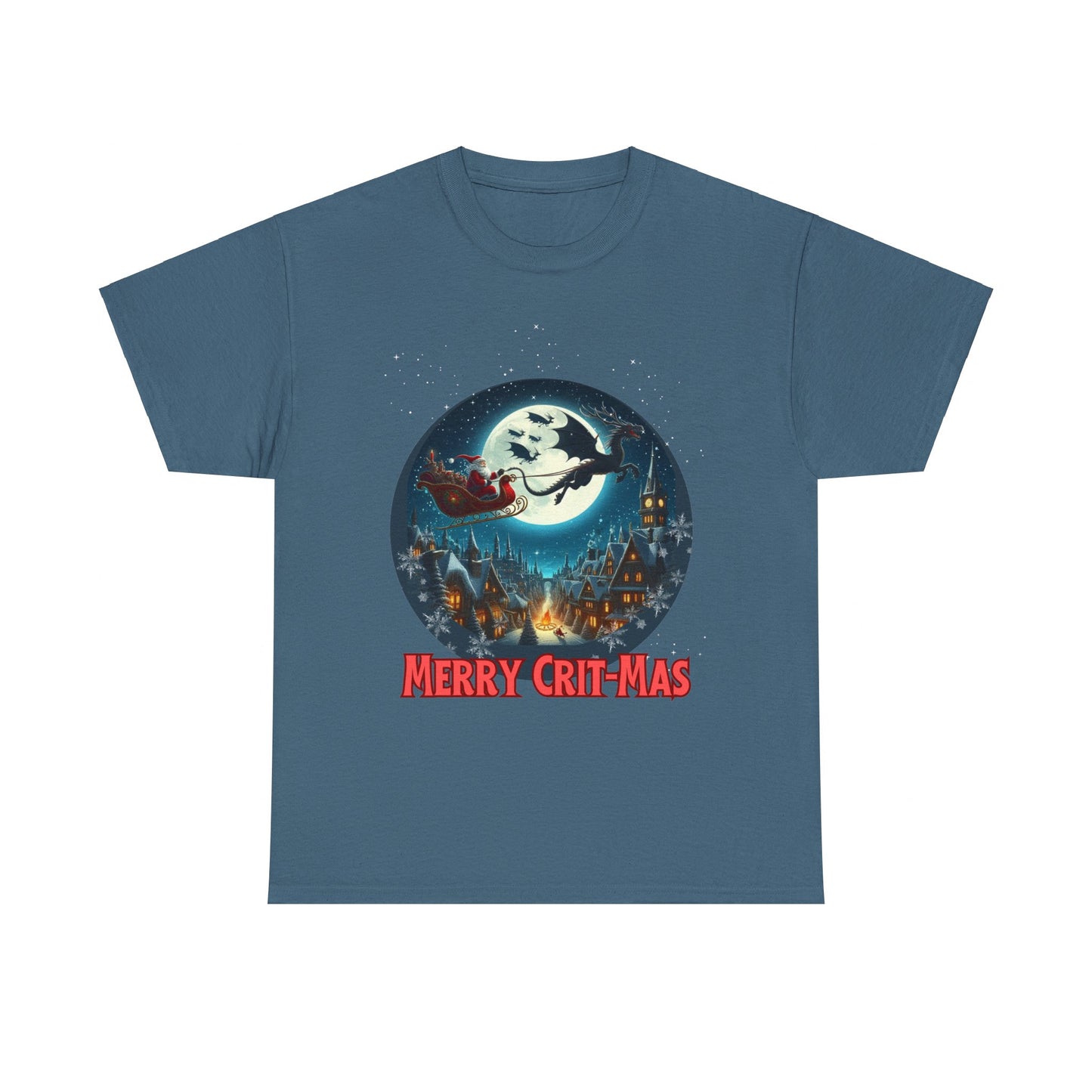 Dungeons Crit-mas tee, Santa Pulled by Dragons Holiday Shirt