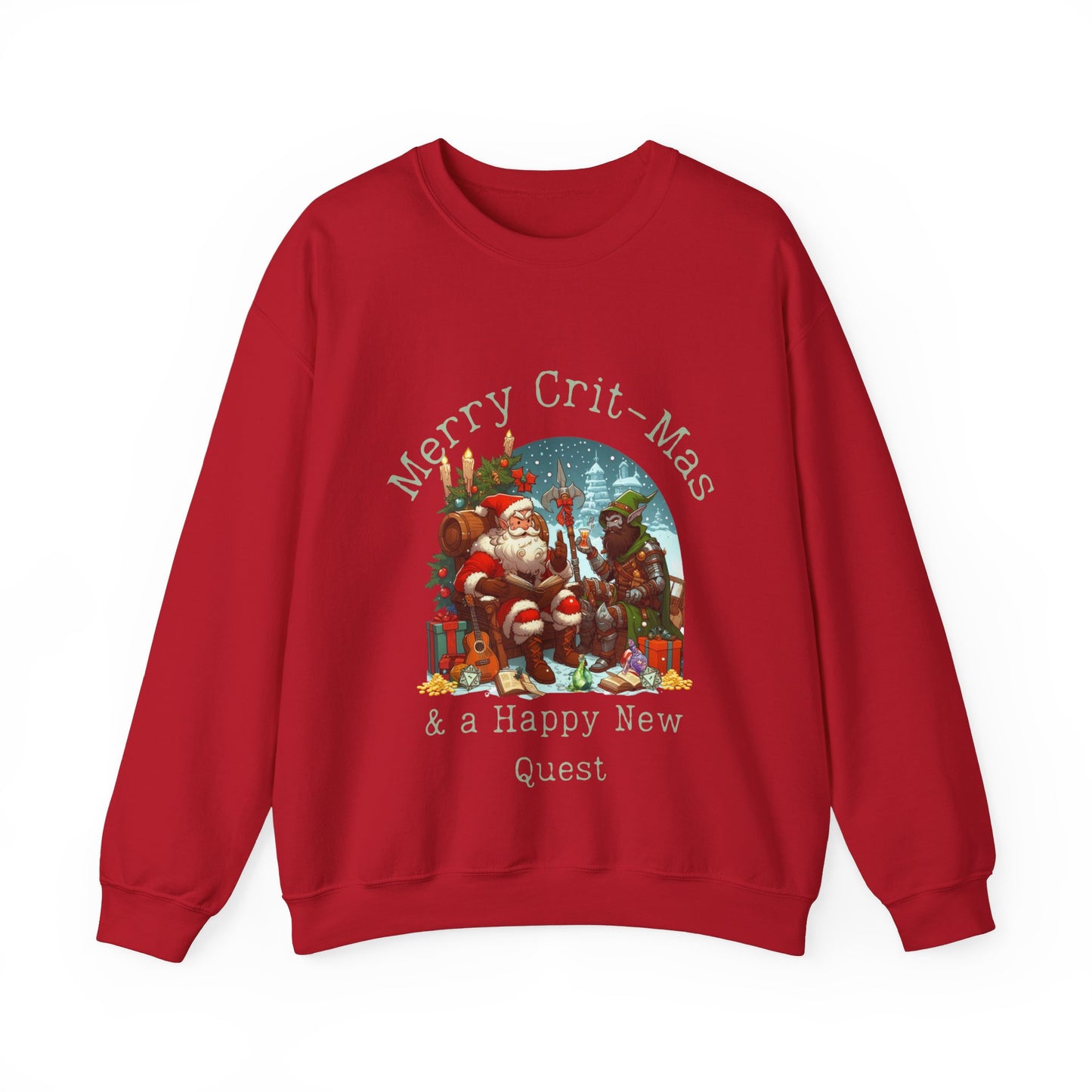 Dnd Shirt Christmas Jumper 'Merry Crit-mas and a Happy New Quest'