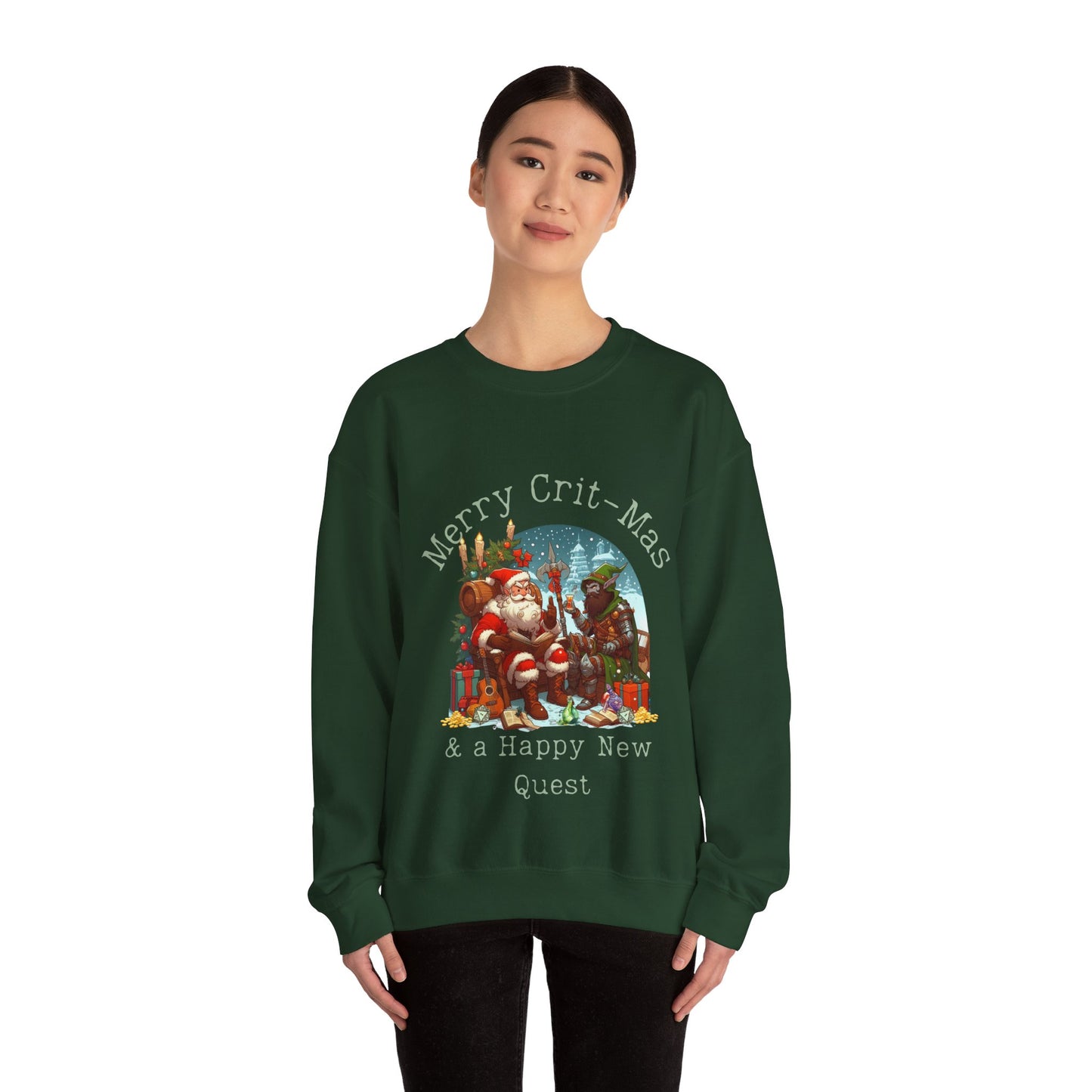 Dnd Shirt Christmas Jumper 'Merry Crit-mas and a Happy New Quest'