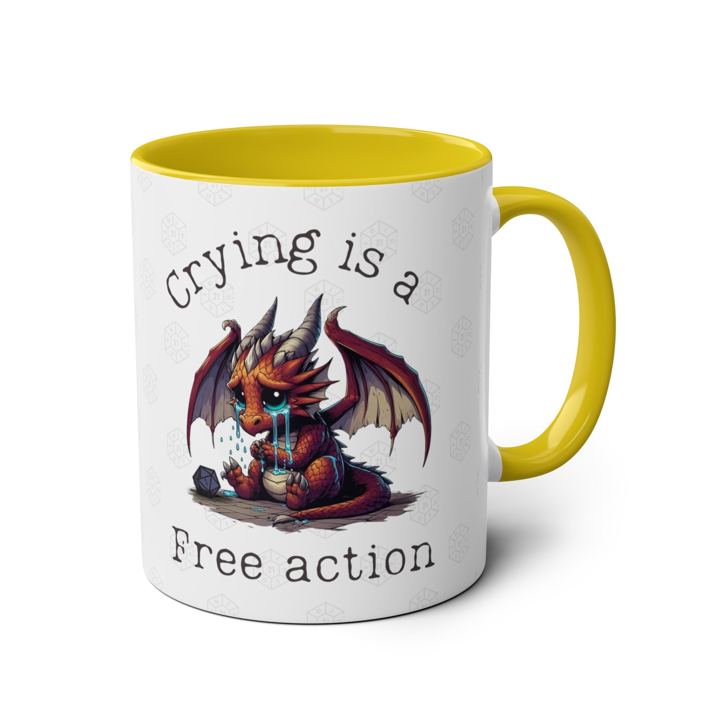 Dnd Mug, Crying is a Free Action Dragon Cup