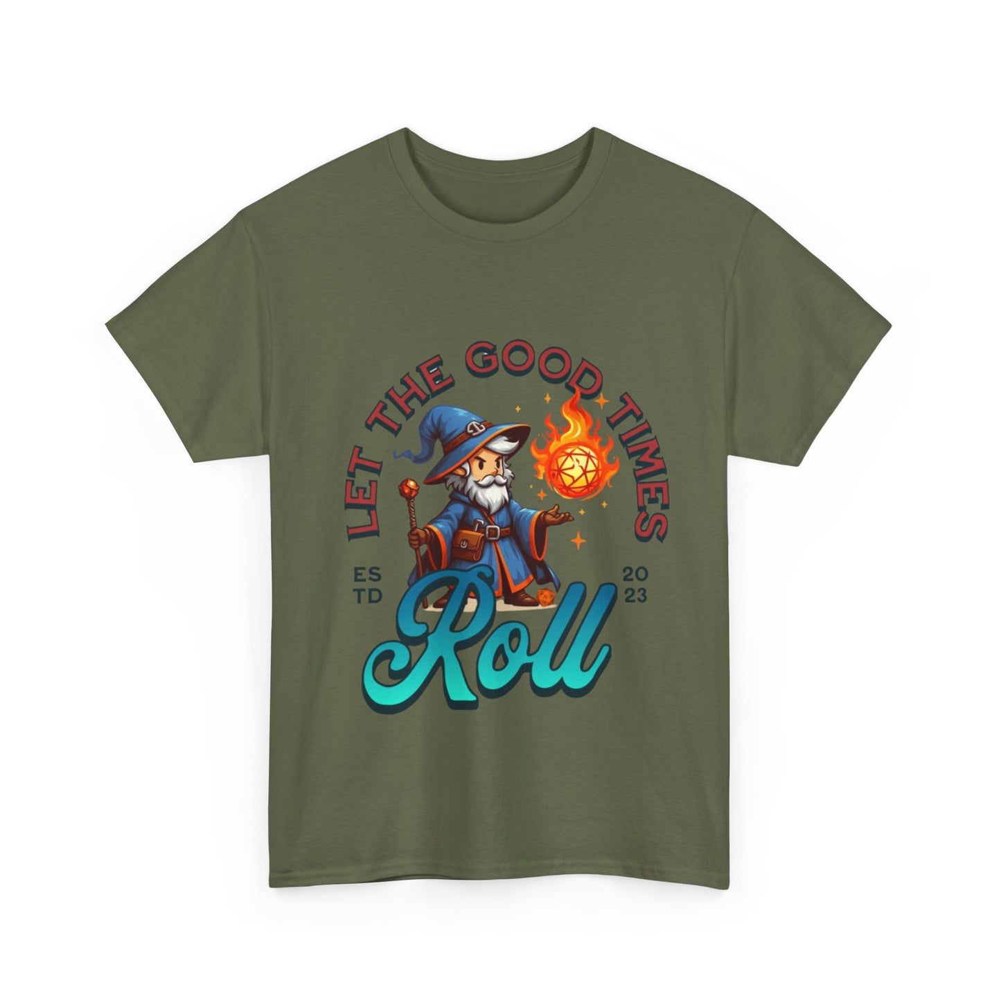 Dnd T-Shirt mit Zauberer-Feuerball-Design