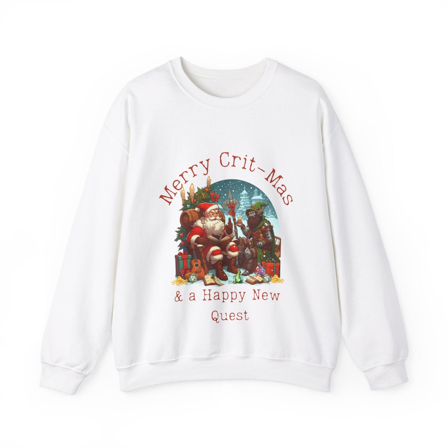 Dnd Shirt Christmas Jumper 'Merry Crit-mas and a Happy New Quest'