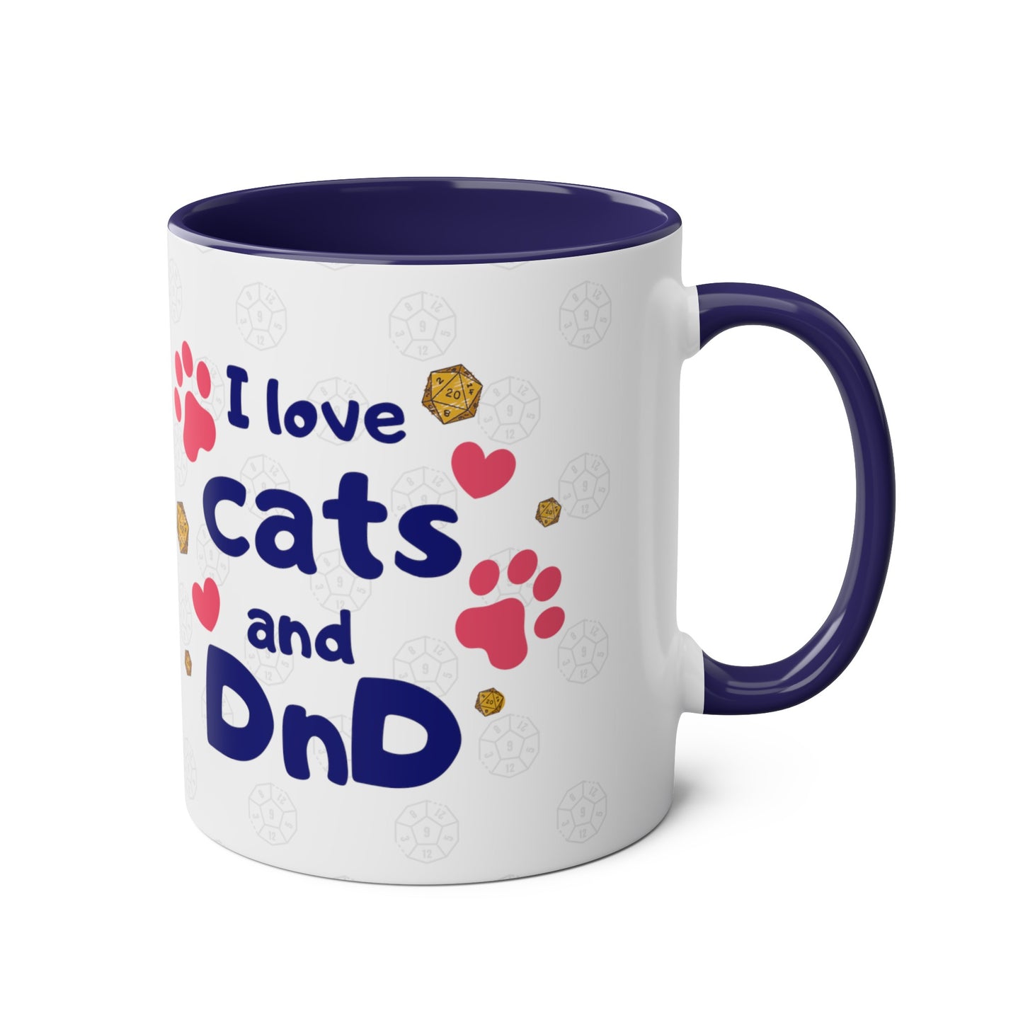 Ich liebe Katzen und DnD Tasse Geschenk