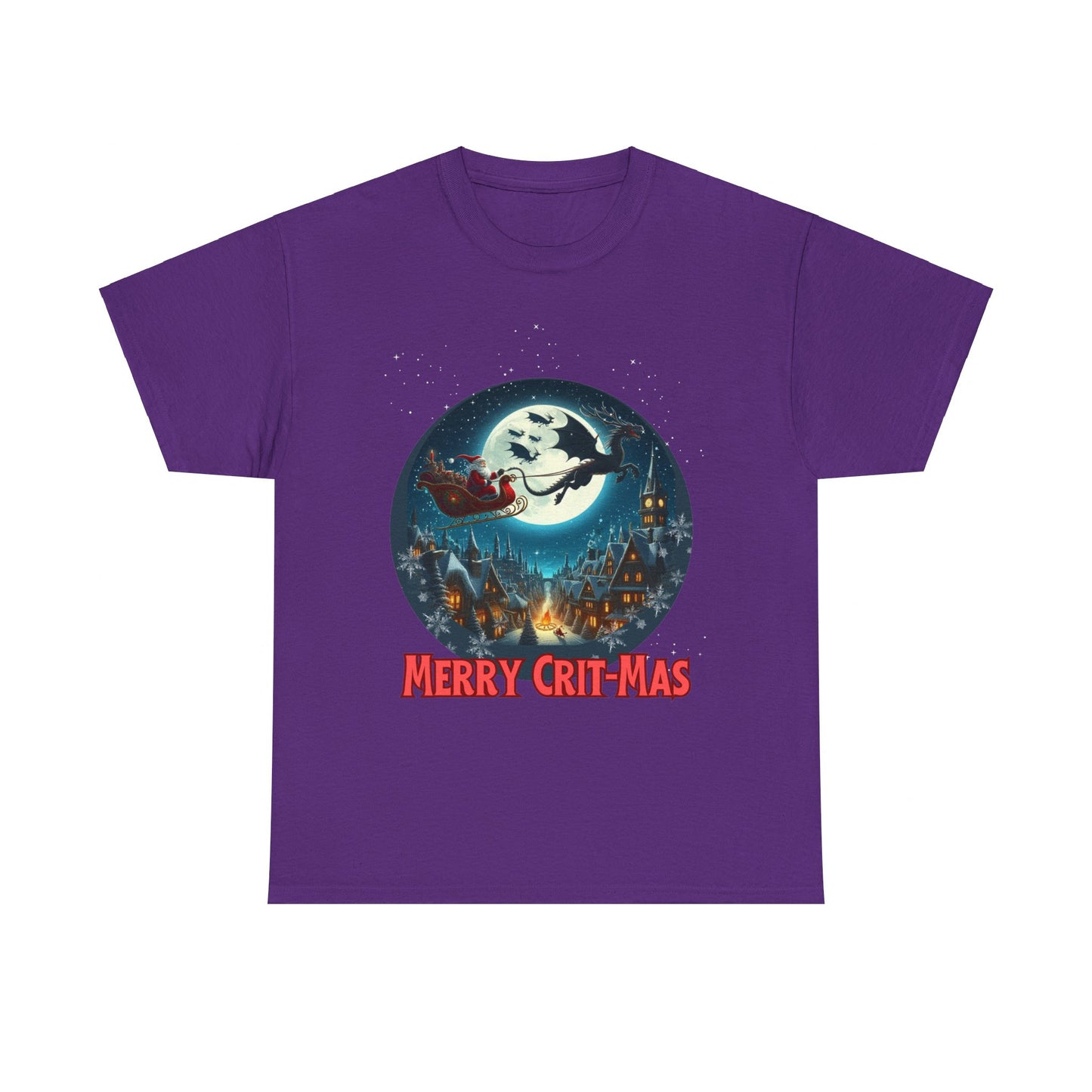 Dungeons Crit-mas T-Shirt, Weihnachtsmann von Drachen gezogen, Weihnachtsshirt