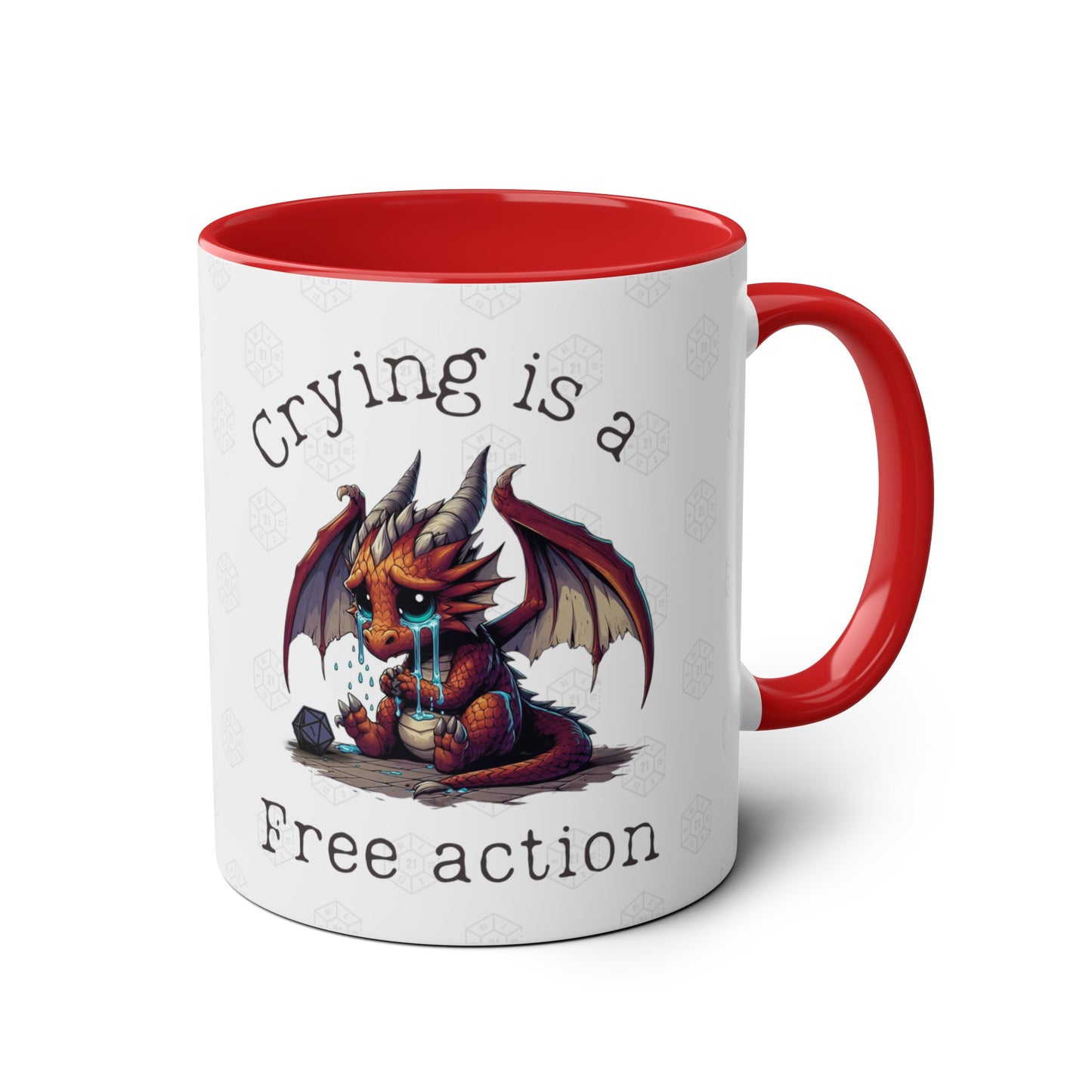 Dnd Mug, Crying is a Free Action Dragon Cup