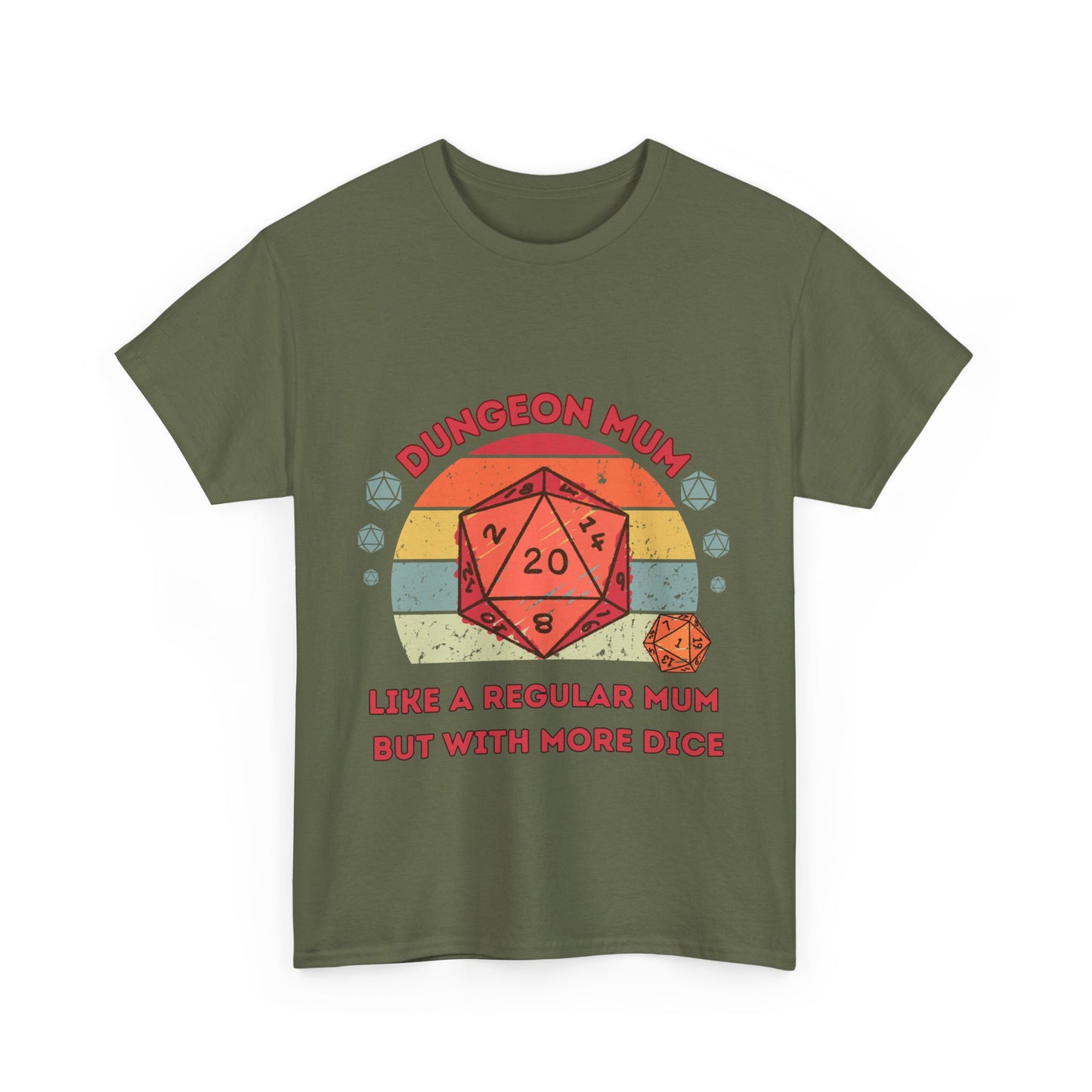 Dnd Shirt 'Dungeon Mum, Like a Regular Mum But With More Dice' D20 Gift For DM or Dungeons and Dragons RPG Group