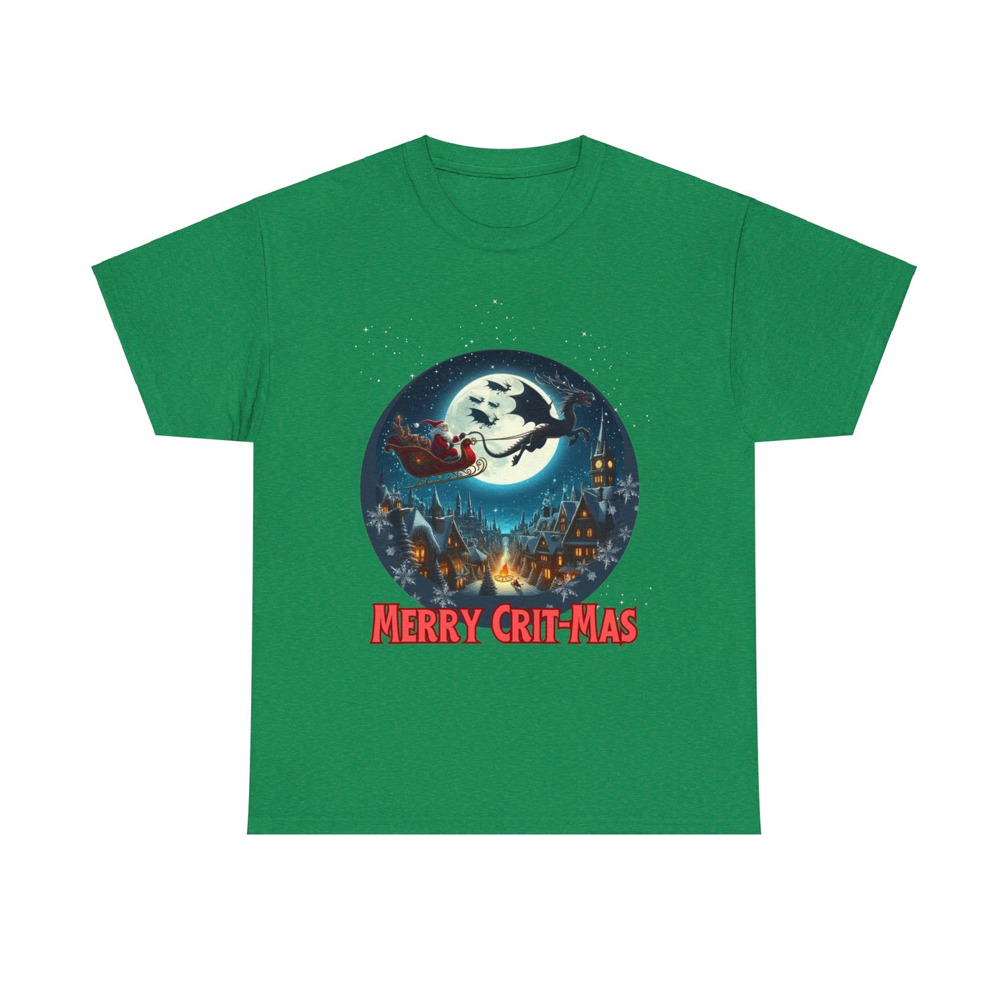 Dungeons Crit-mas tee, Santa Pulled by Dragons Holiday Shirt