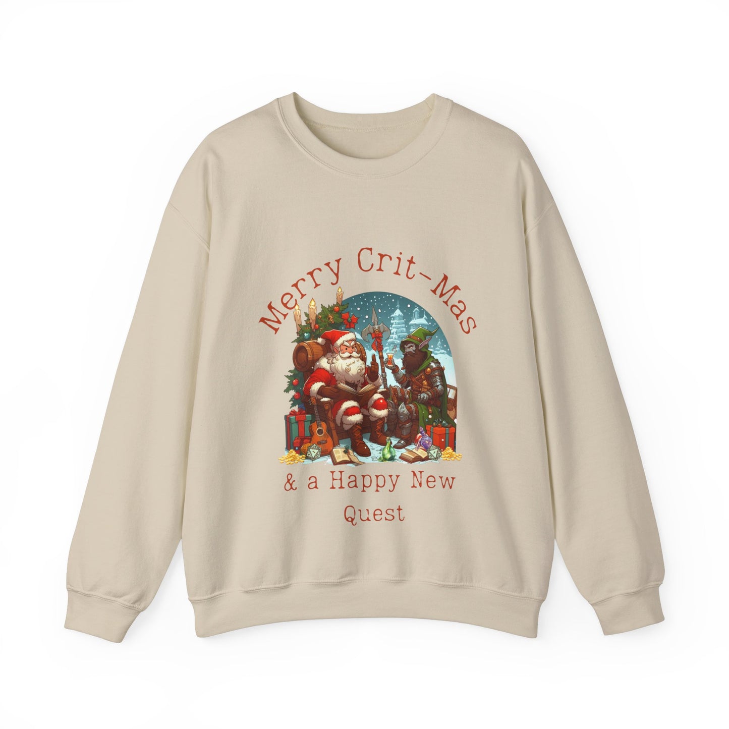 Dnd Shirt Christmas Jumper 'Merry Crit-mas and a Happy New Quest'