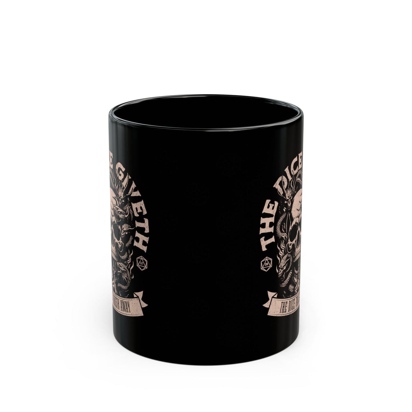 Dnd-Becher „The Dice Giveth“ Geschenktasse für DM