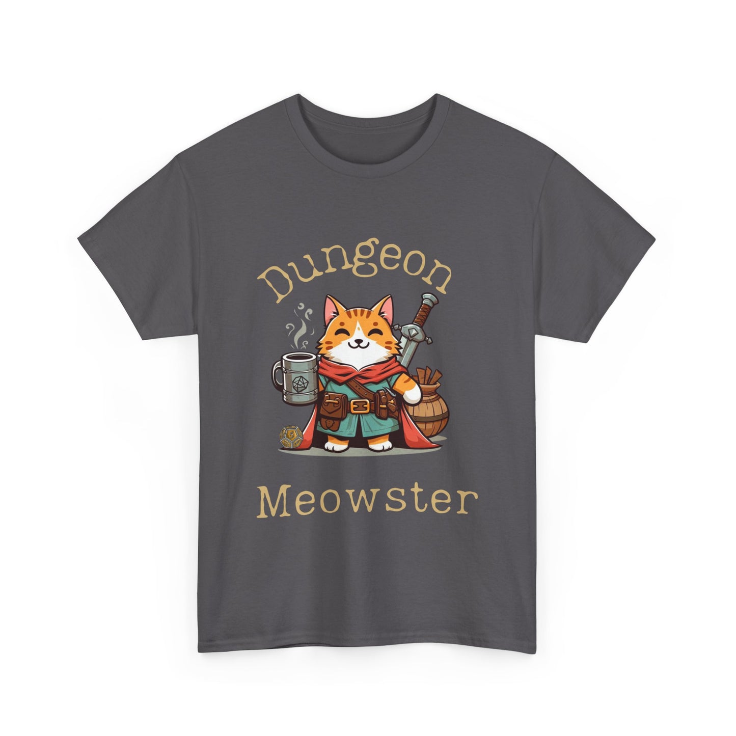 Dnd T-Shirt Dungeon Meowster Cat &amp; D20 Shirt, Geschenk für DM oder RPG-Spieler