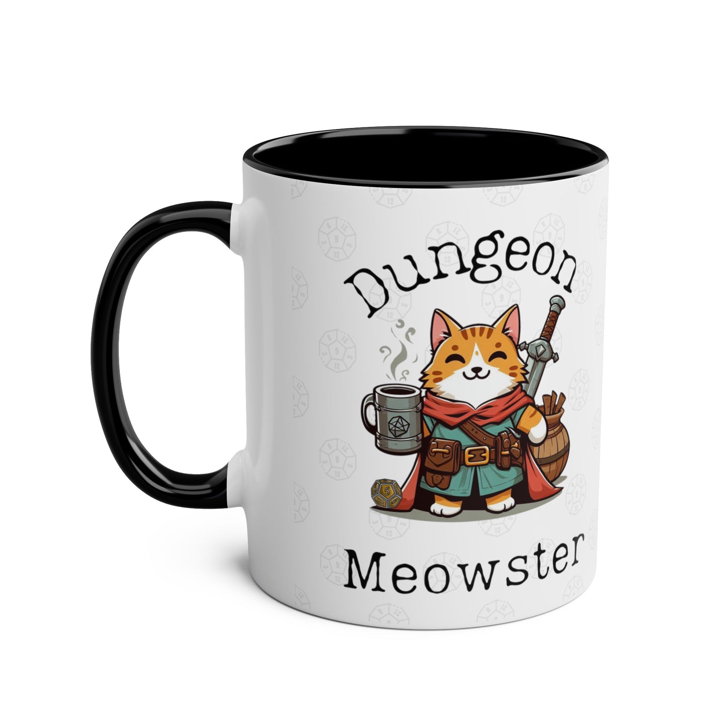 Tasse Dnd avec détails de chat, Dungeon Meowster