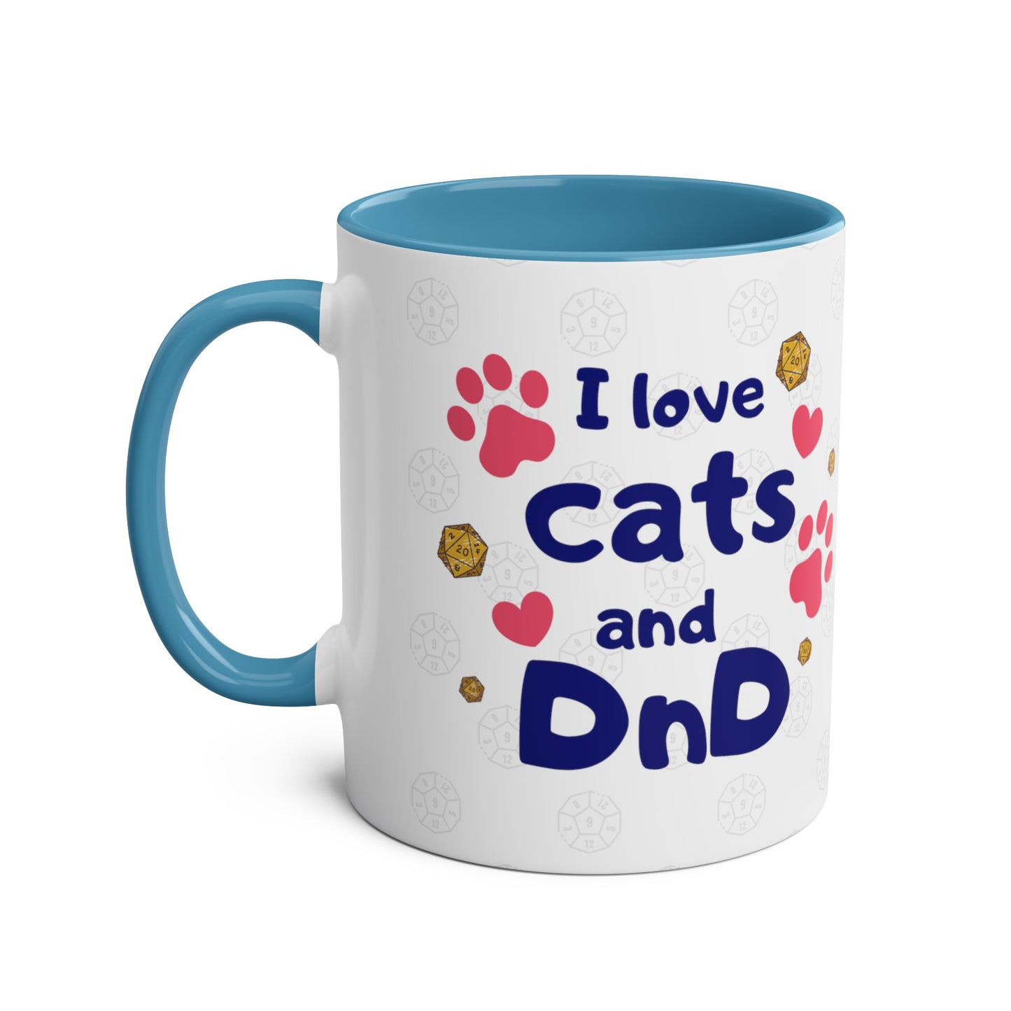 Ich liebe Katzen und DnD Tasse Geschenk