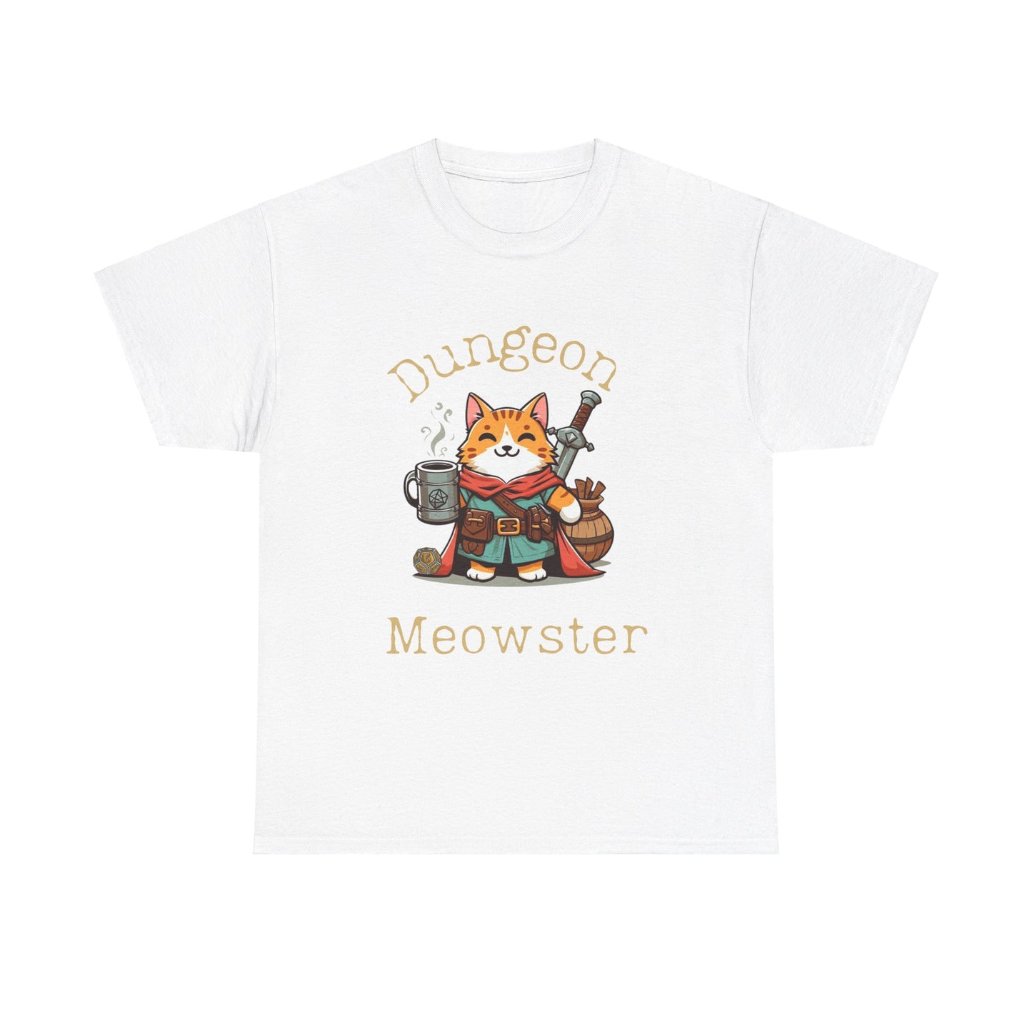 Dnd T Shirt Dungeon Meowster Cat & D20 Shirt, Gift for DM or RPG Player