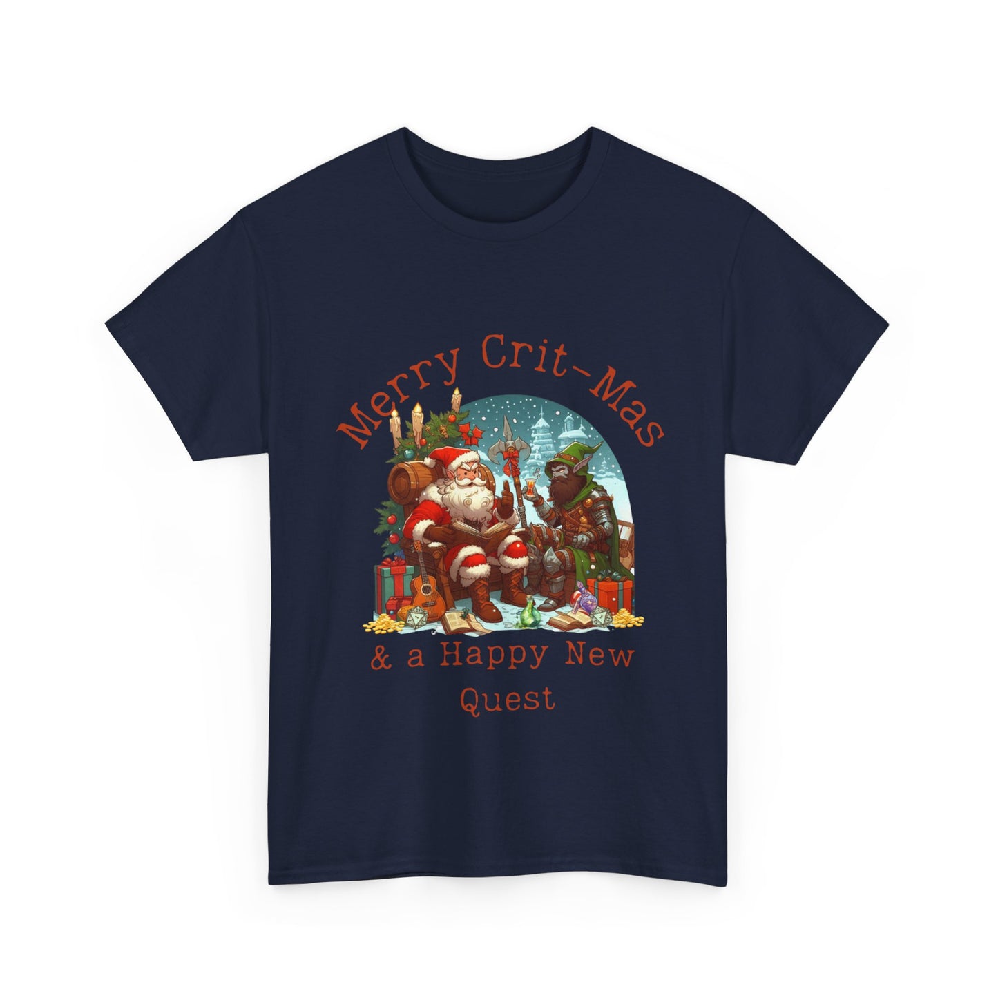 Dnd Shirt Christmas Tshirt, Merry Crit-Mas & A Happy New Quest