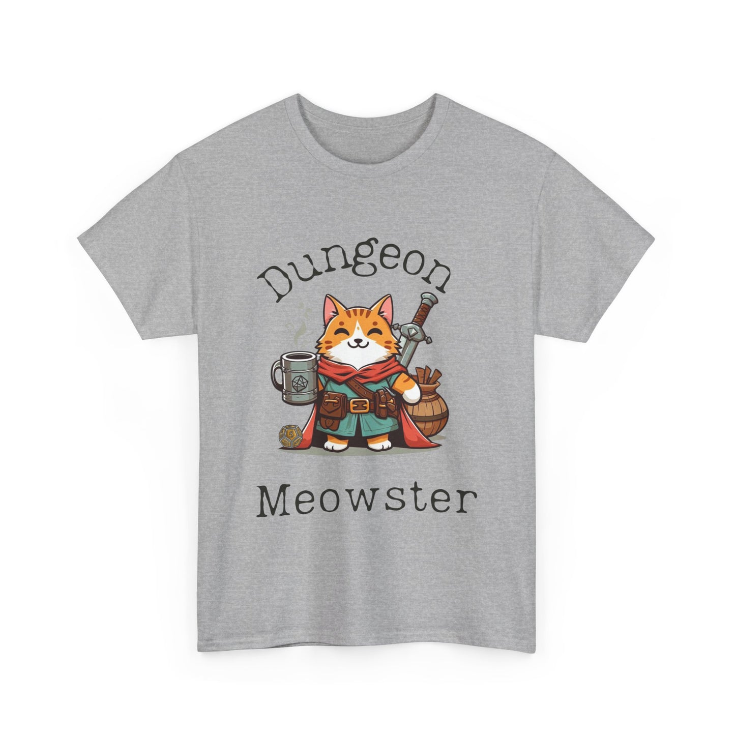 Dnd T-Shirt Dungeon Meowster Cat &amp; D20 Shirt, Geschenk für DM oder RPG-Spieler