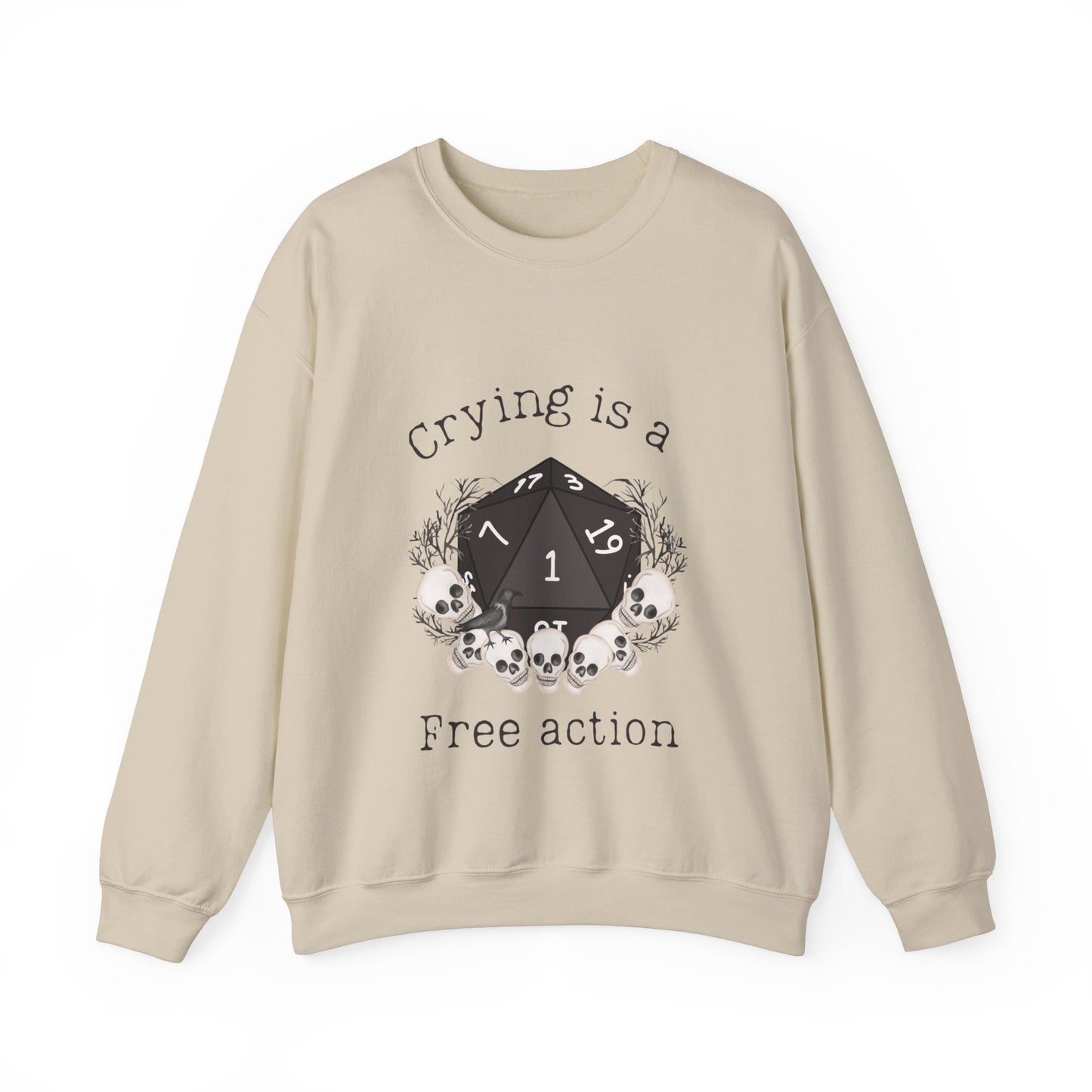 Dnd Shirt Crying is a Free Action Lustiger Pullover, Geschenk für DM, Dungeons and Dragons RPG-Spieler, Magic Group oder Treffen mit D20 Nat1 Würfeln