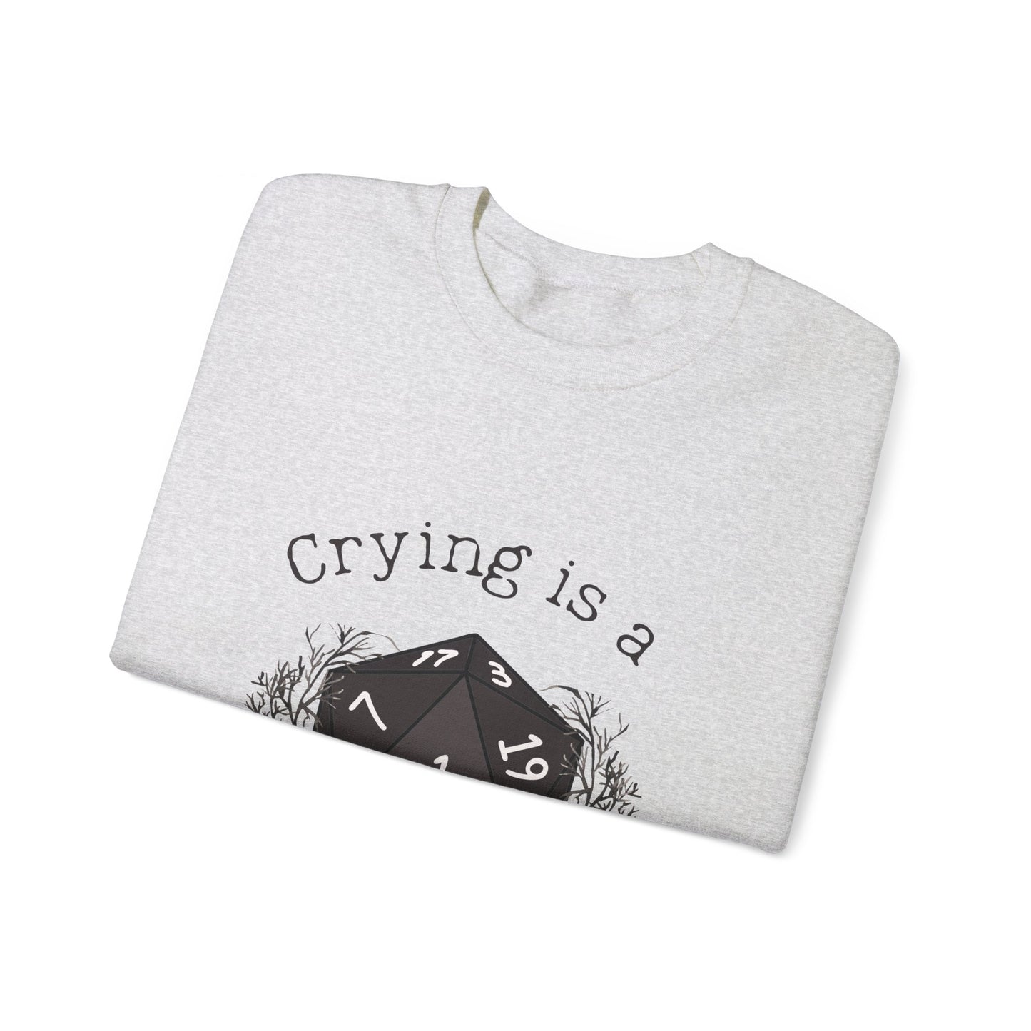 Dnd Shirt Crying est un pull drôle d'action gratuit, cadeau pour DM, joueur de RPG Donjons et Dragons Groupe magique ou rassemblement avec dés D20 Nat1