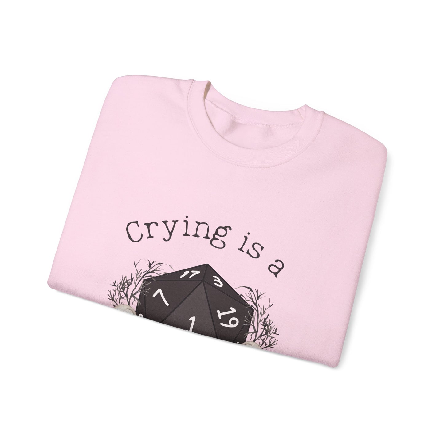 Dnd Shirt Crying is a Free Action Funny Jumper, Gift For DM, Dungeons and Dragons RPG Player Magic Group Or Gathering with D20 Nat1 Dice