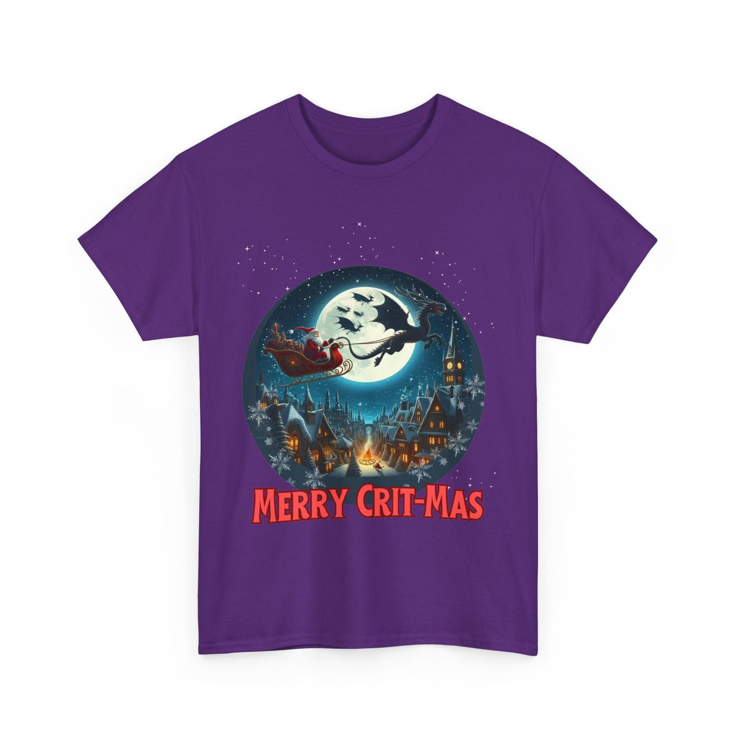 Dungeons Crit-mas tee, Santa Pulled by Dragons Holiday Shirt